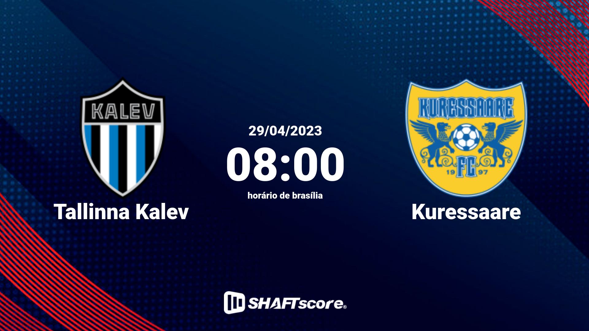 Estatísticas do jogo Tallinna Kalev vs Kuressaare 29.04 08:00