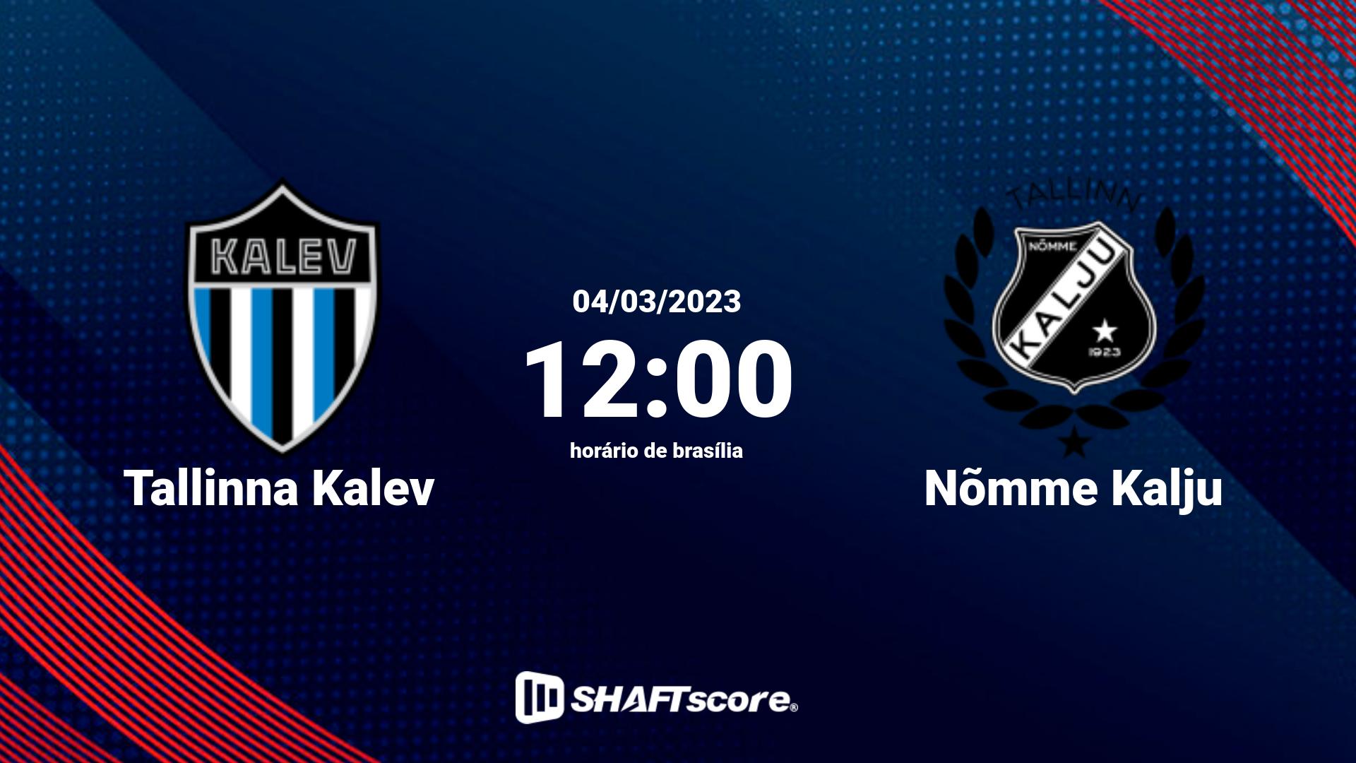 Estatísticas do jogo Tallinna Kalev vs Nõmme Kalju 04.03 12:00