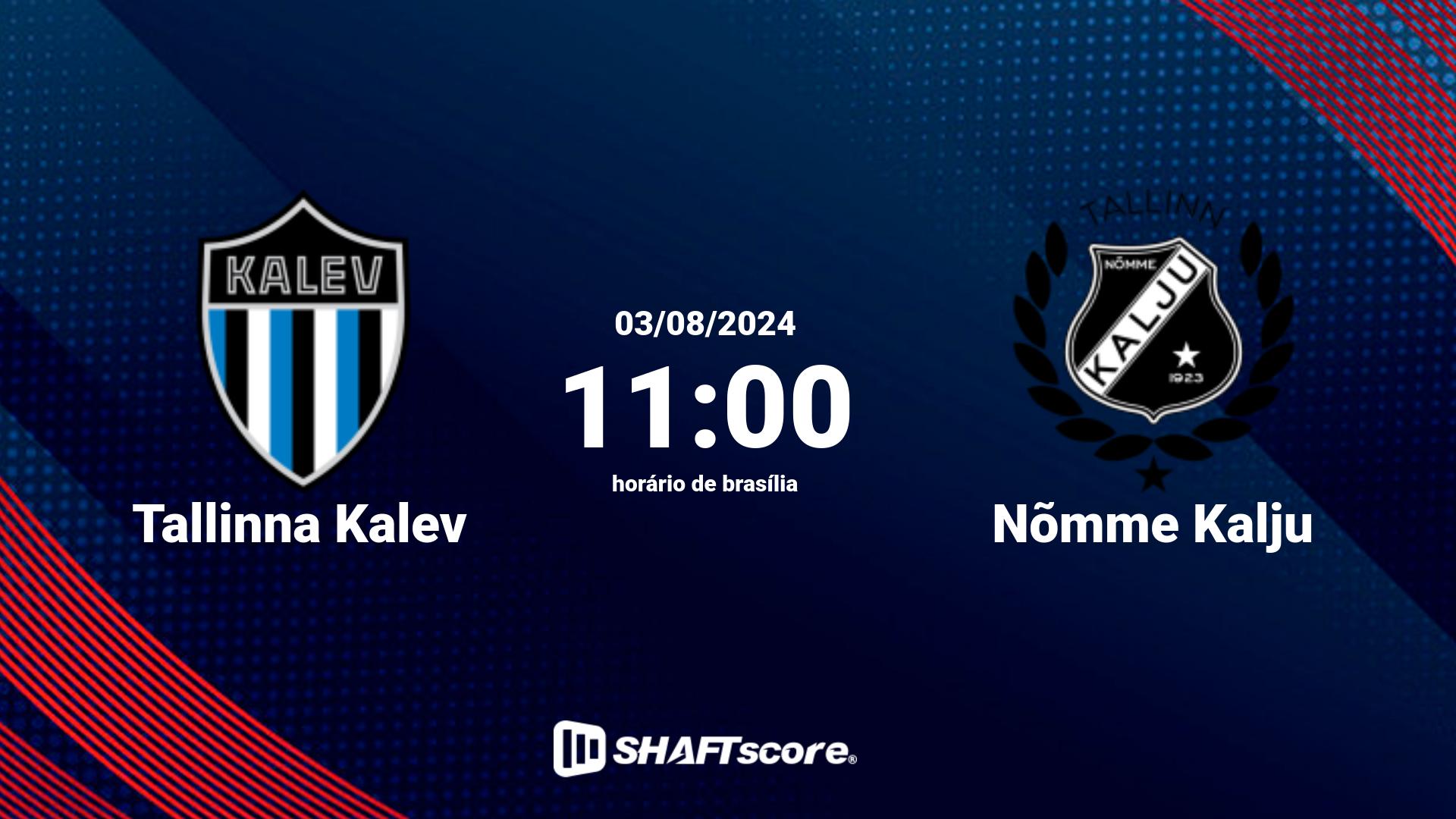 Estatísticas do jogo Tallinna Kalev vs Nõmme Kalju 03.08 11:00