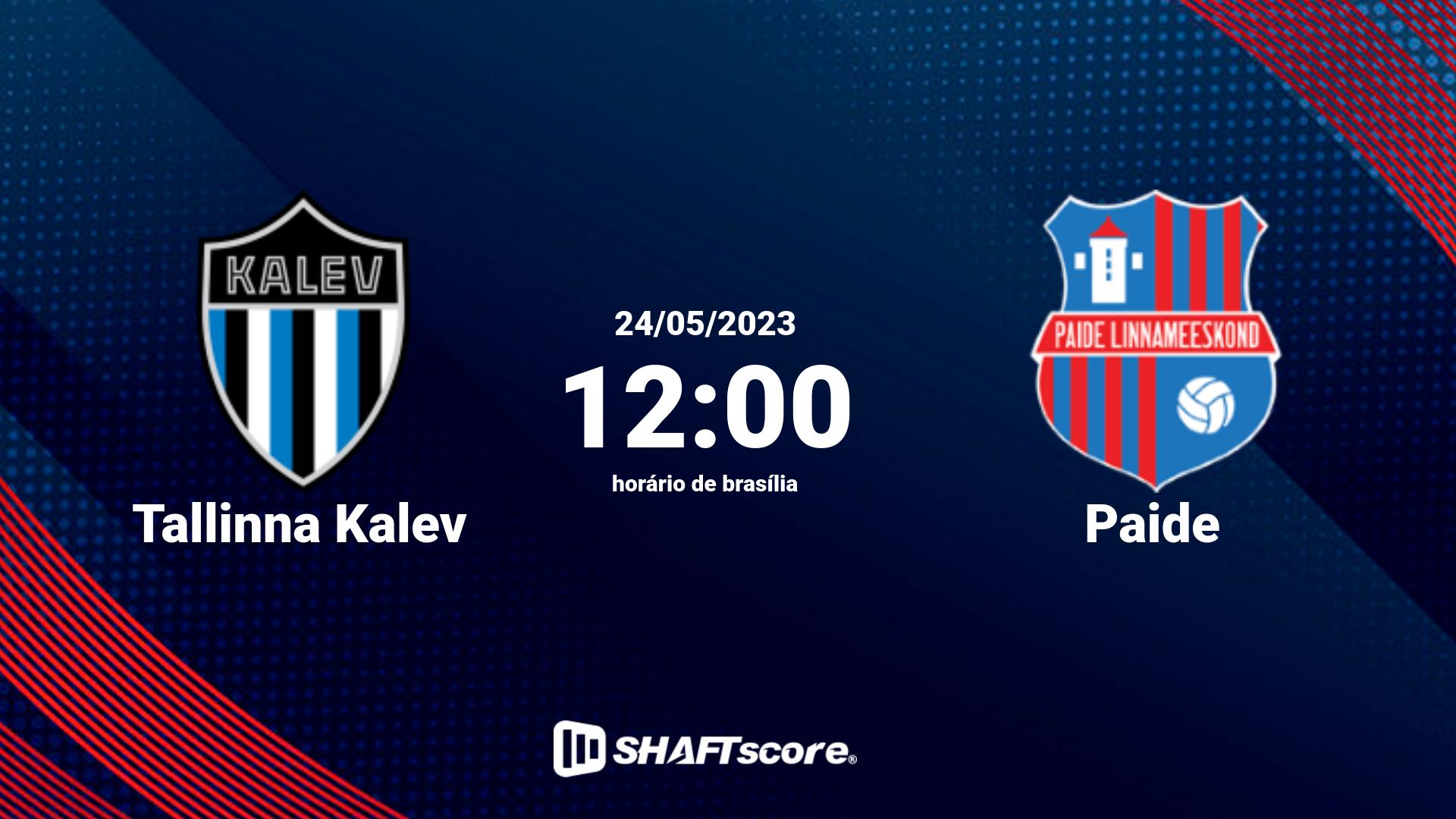 Estatísticas do jogo Tallinna Kalev vs Paide 24.05 12:00