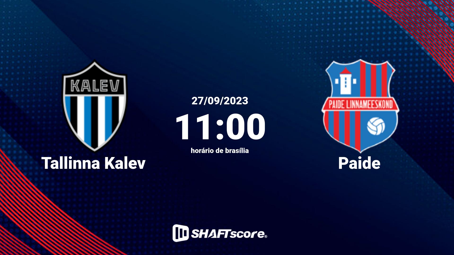 Estatísticas do jogo Tallinna Kalev vs Paide 27.09 11:00