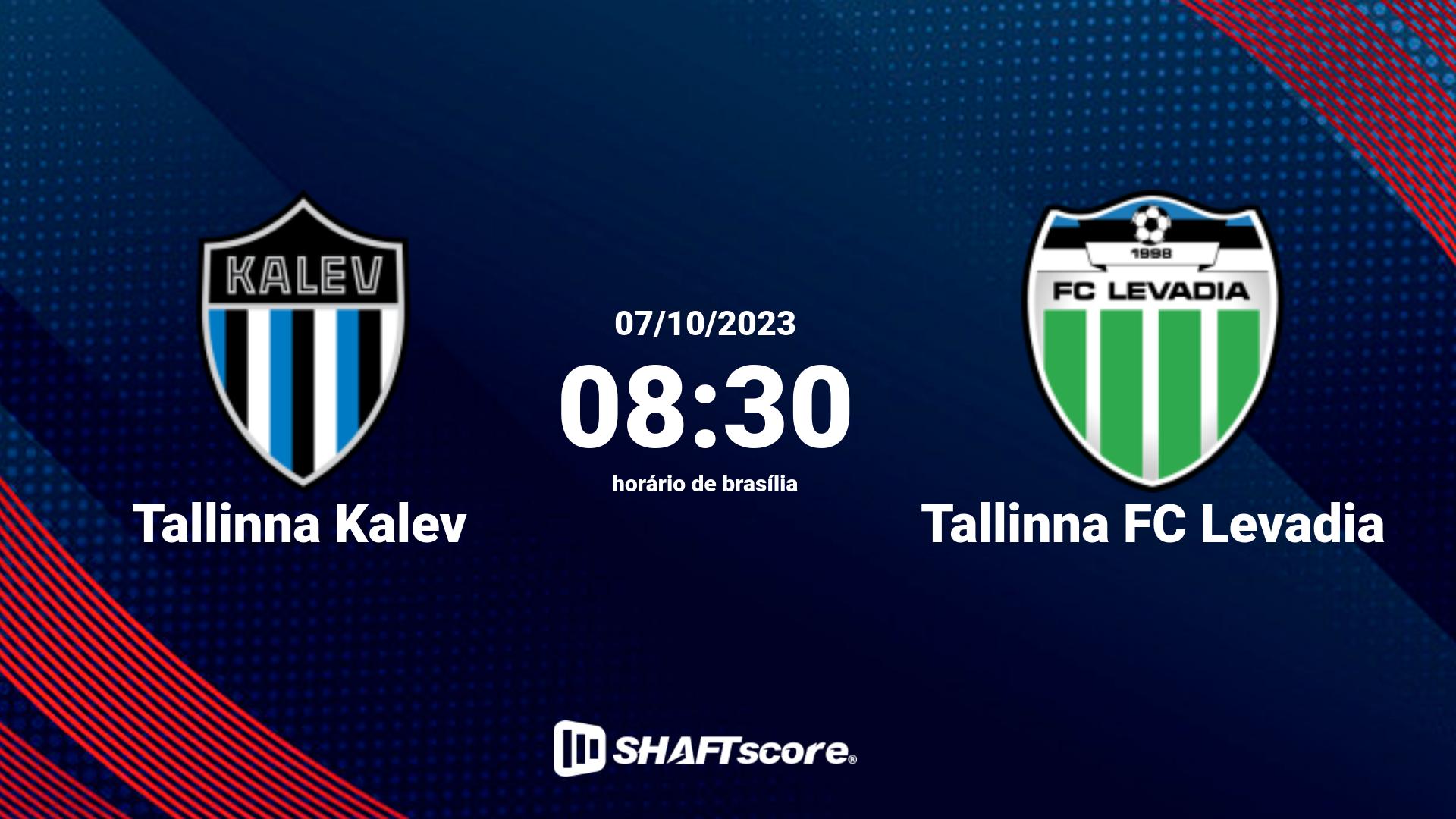 Estatísticas do jogo Tallinna Kalev vs Tallinna FC Levadia 07.10 08:30