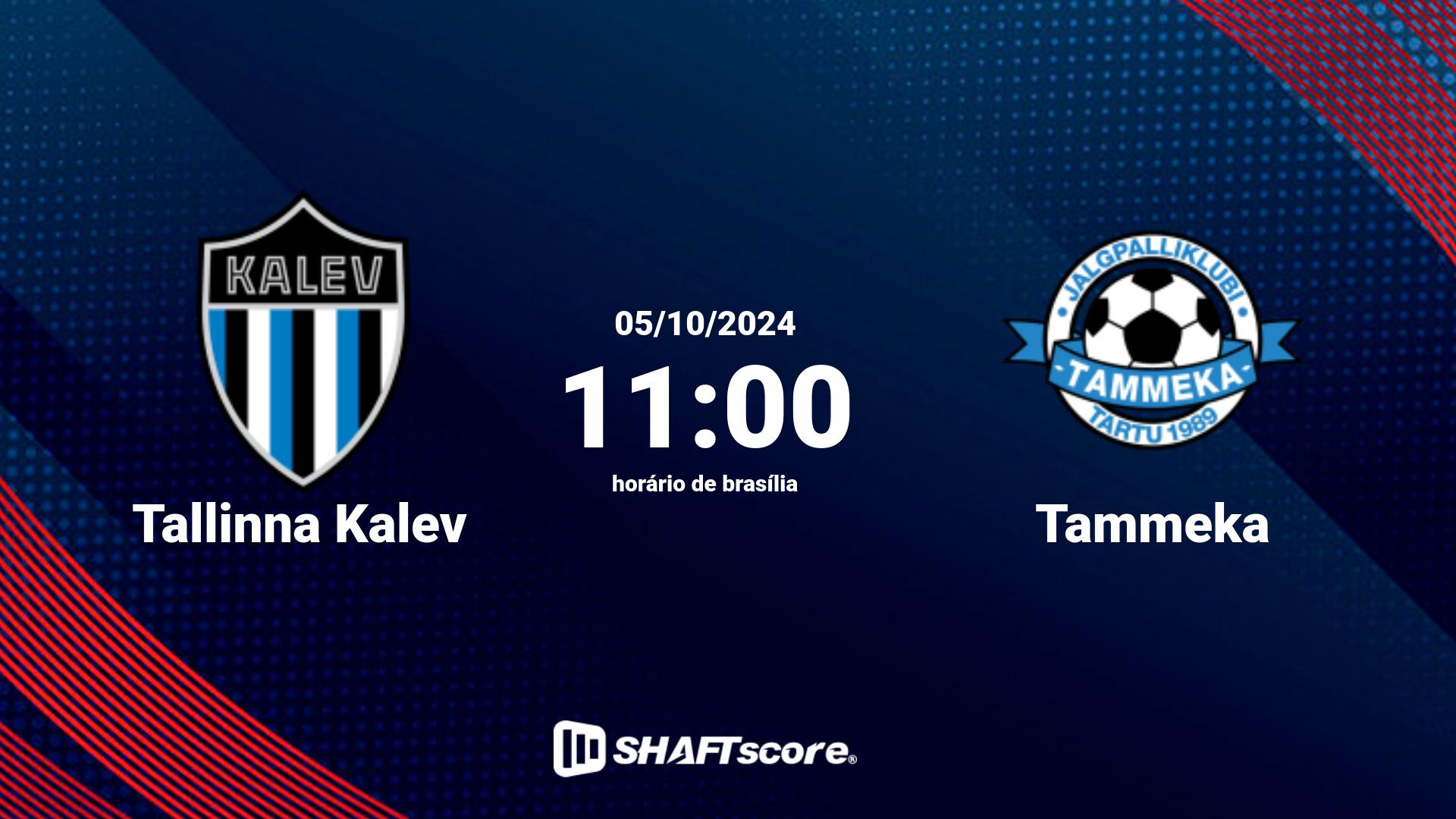 Estatísticas do jogo Tallinna Kalev vs Tammeka 05.10 11:00