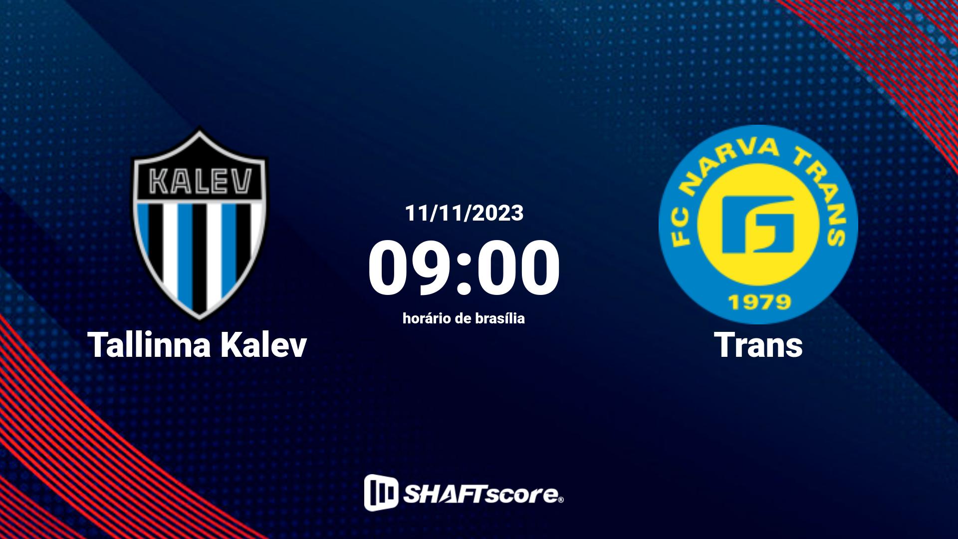 Estatísticas do jogo Tallinna Kalev vs Trans 11.11 09:00