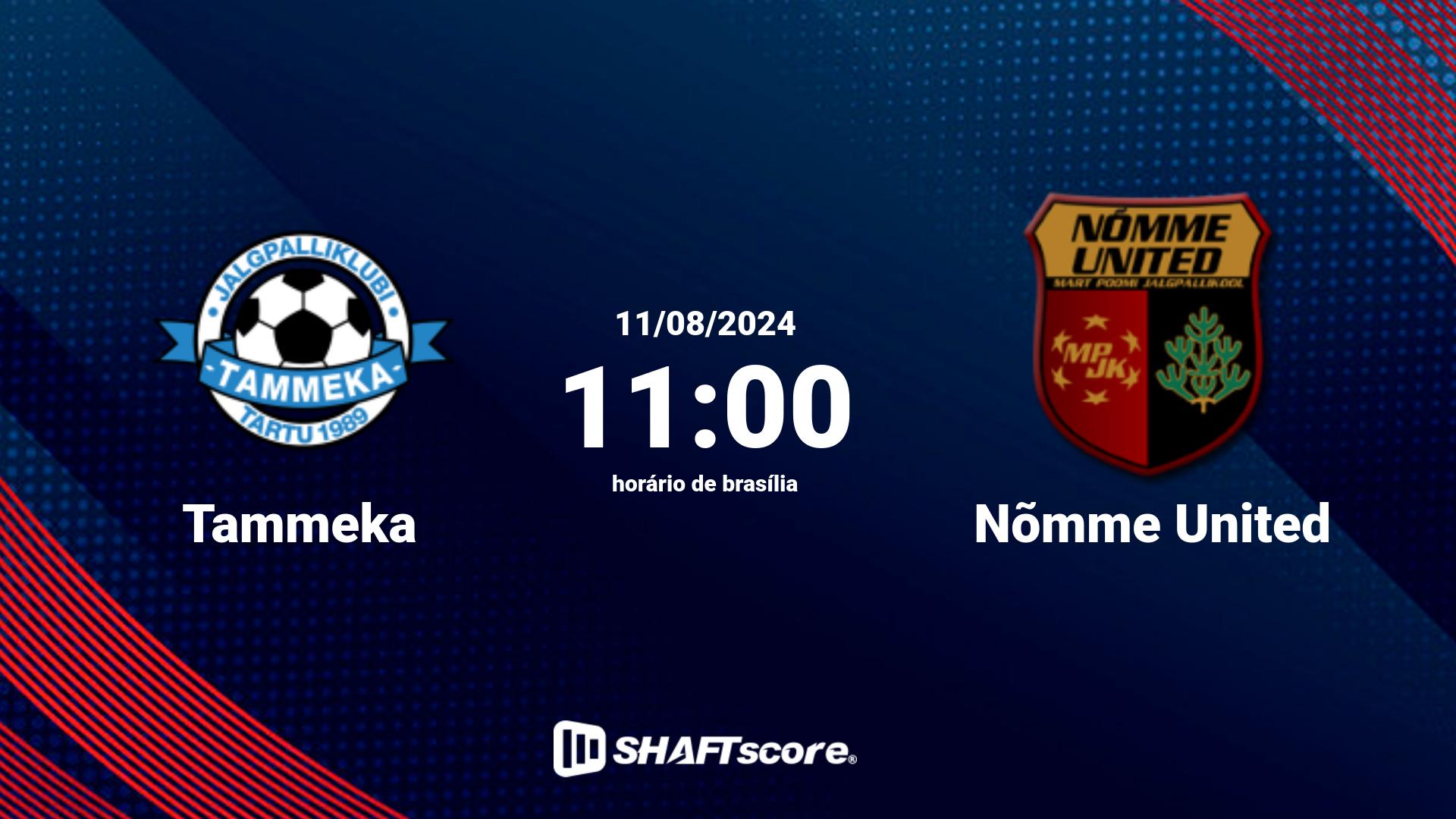 Estatísticas do jogo Tammeka vs Nõmme United 11.08 11:00