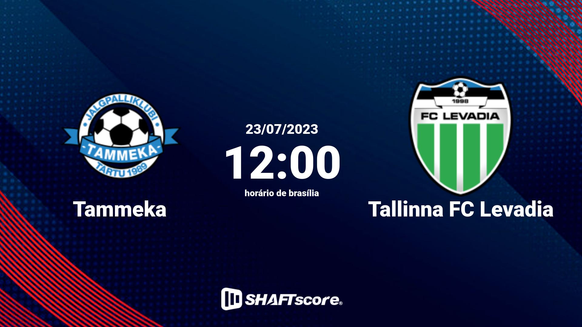 Estatísticas do jogo Tammeka vs Tallinna FC Levadia 23.07 12:00