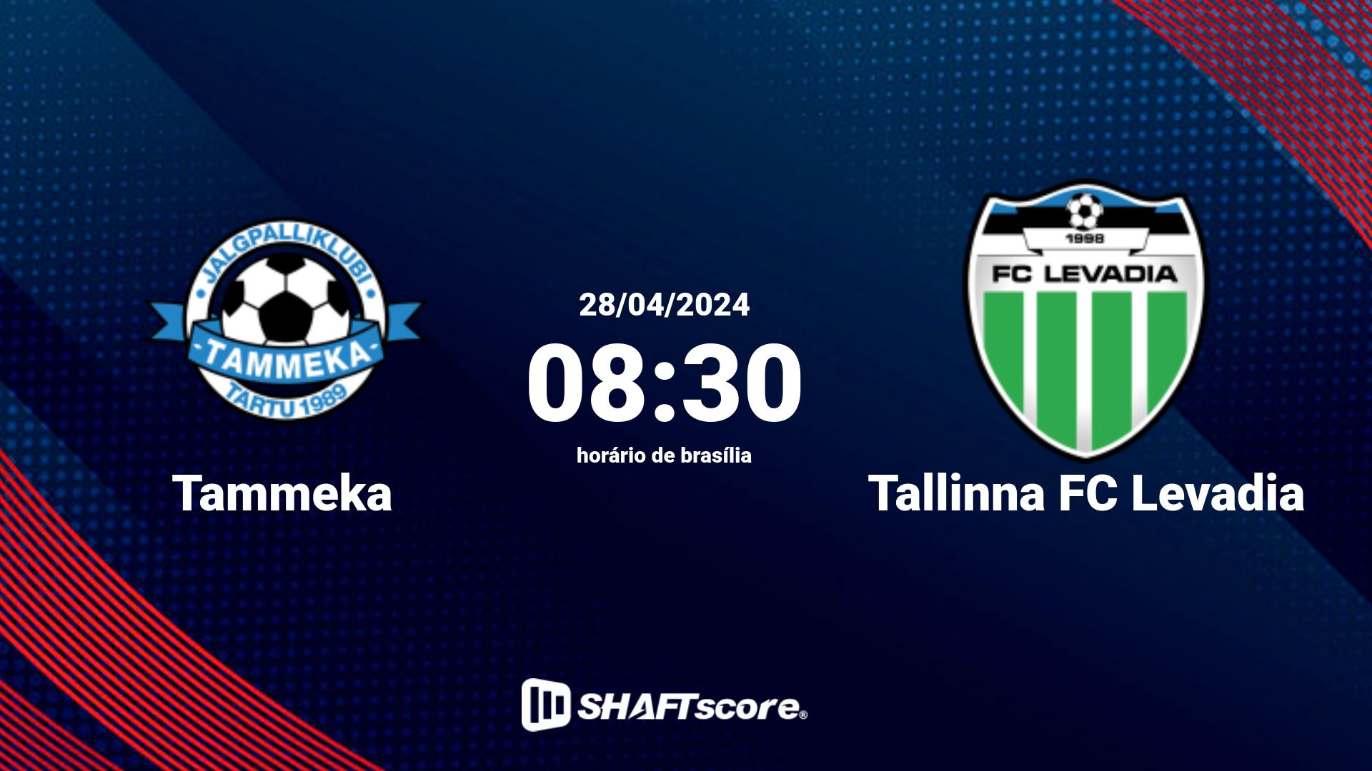 Estatísticas do jogo Tammeka vs Tallinna FC Levadia 28.04 08:30