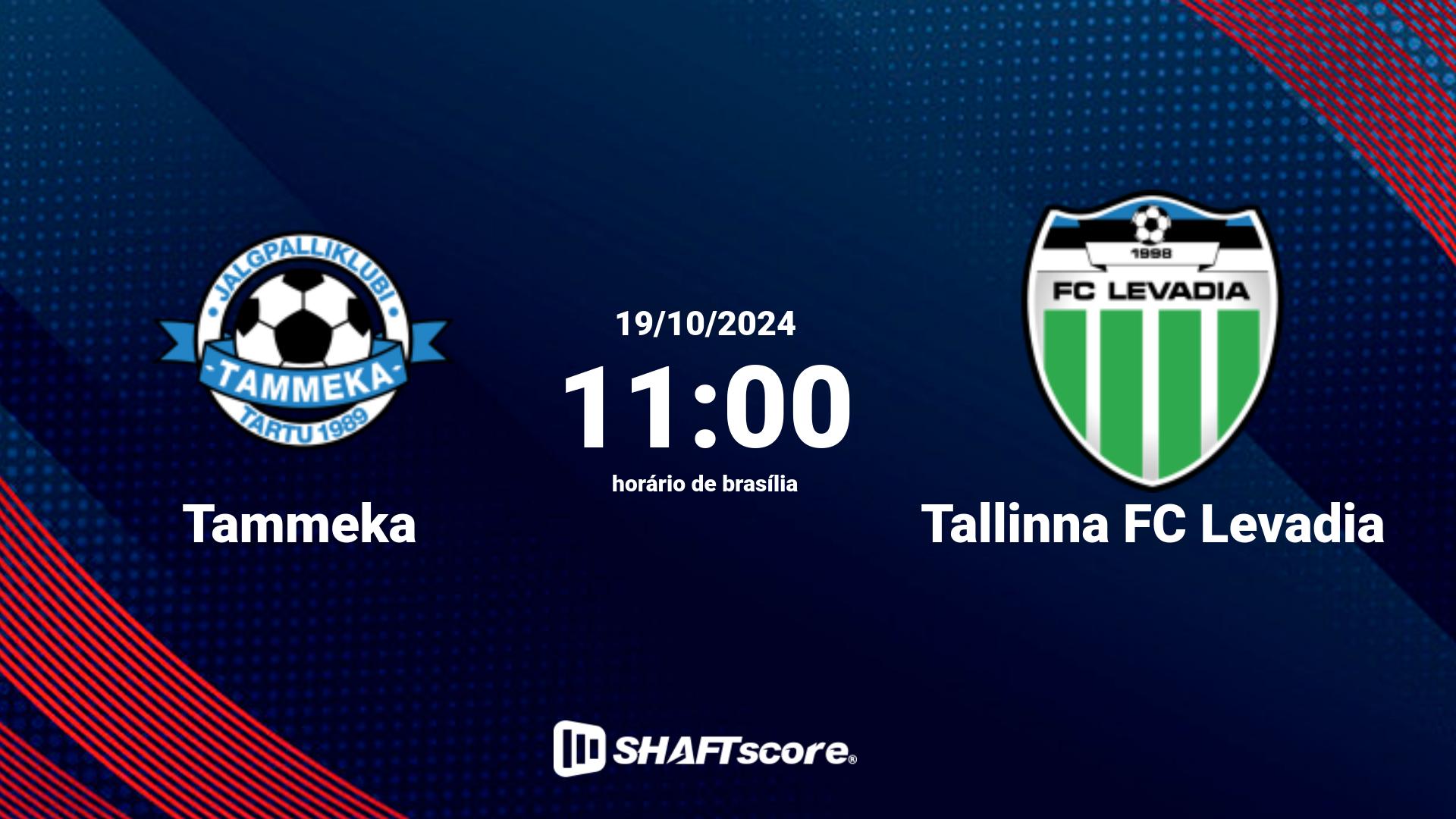 Estatísticas do jogo Tammeka vs Tallinna FC Levadia 19.10 11:00