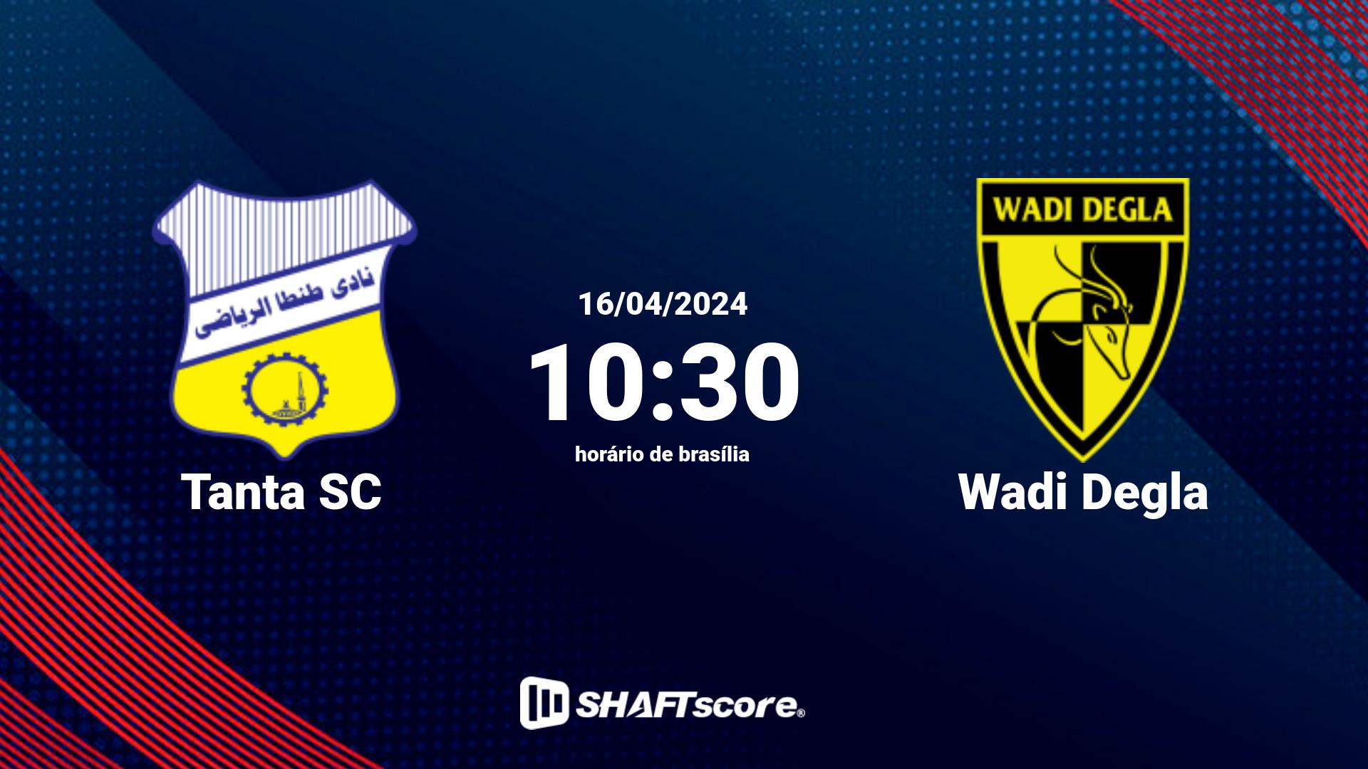 Estatísticas do jogo Tanta SC vs Wadi Degla 16.04 10:30