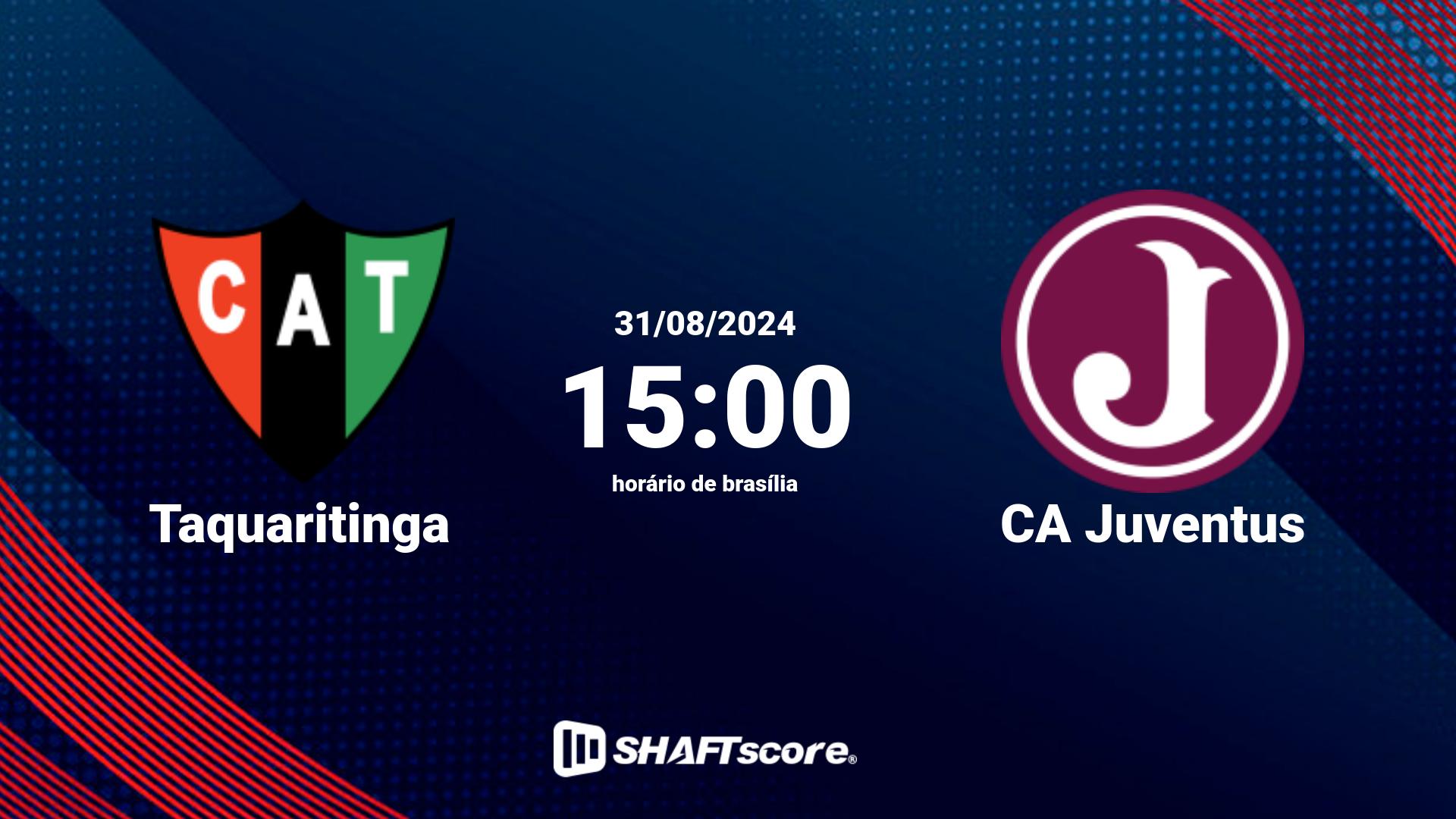 Estatísticas do jogo Taquaritinga vs CA Juventus 31.08 15:00