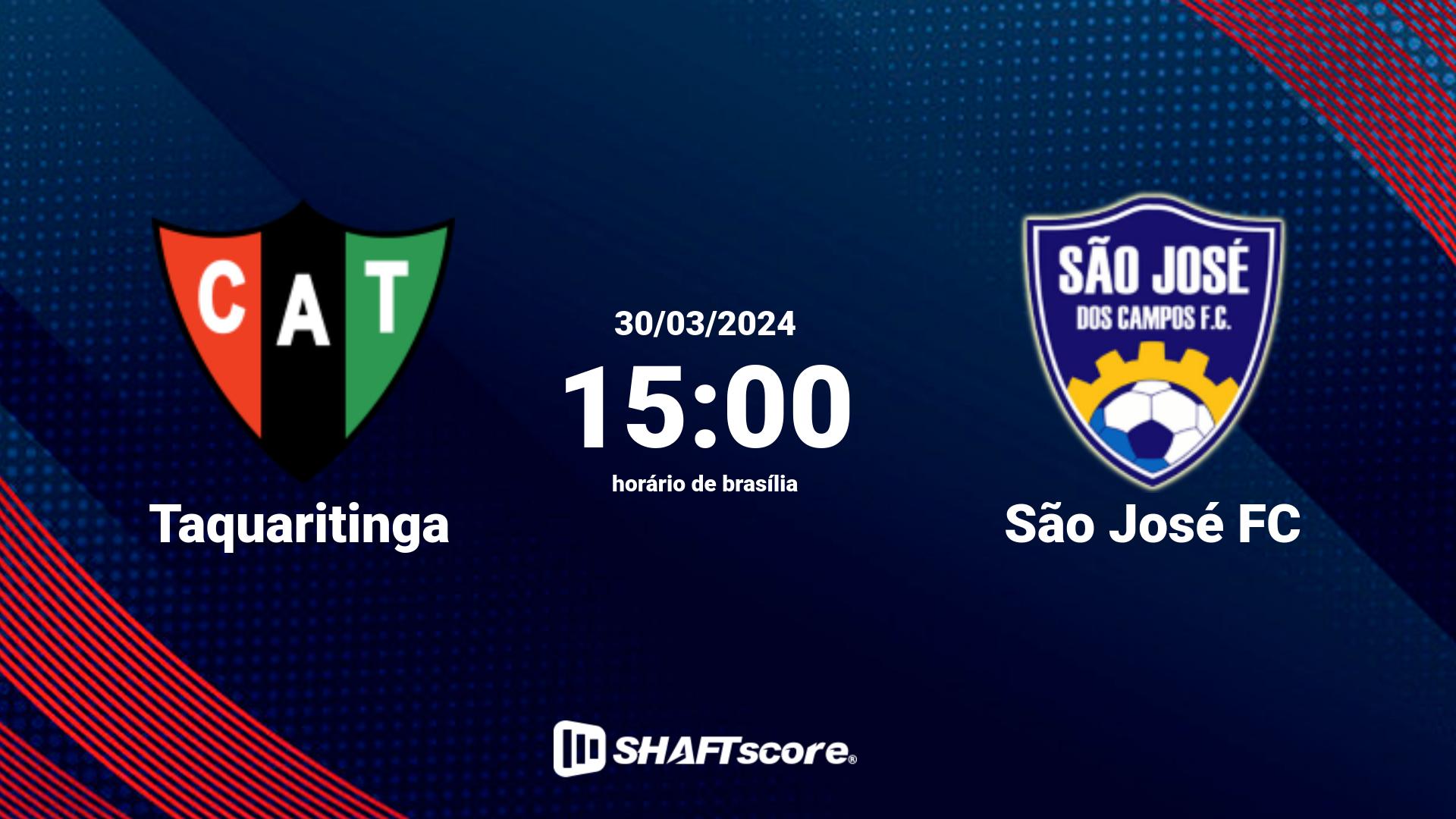 Estatísticas do jogo Taquaritinga vs São José FC 30.03 15:00