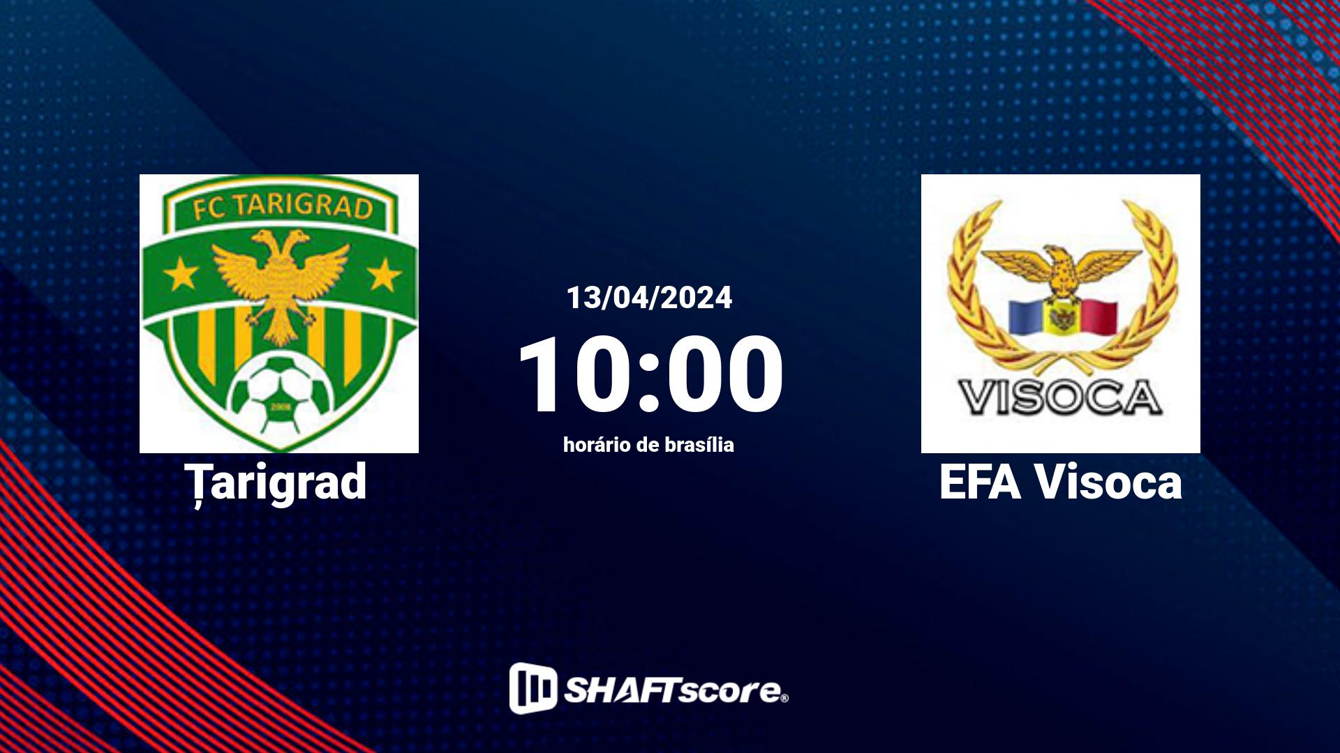 Estatísticas do jogo Țarigrad vs EFA Visoca 13.04 10:00