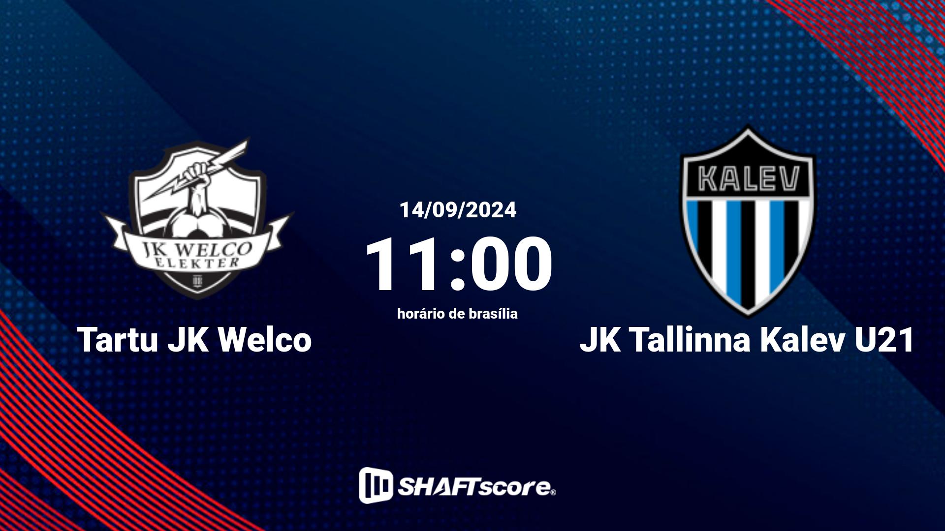 Estatísticas do jogo Tartu JK Welco vs JK Tallinna Kalev U21 14.09 11:00