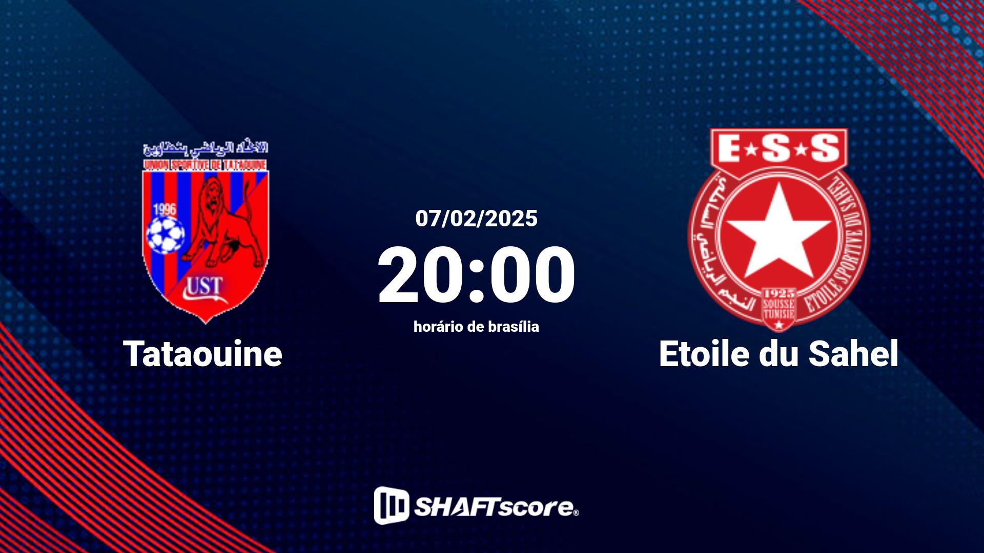 Estatísticas do jogo Tataouine vs Etoile du Sahel 07.02 20:00