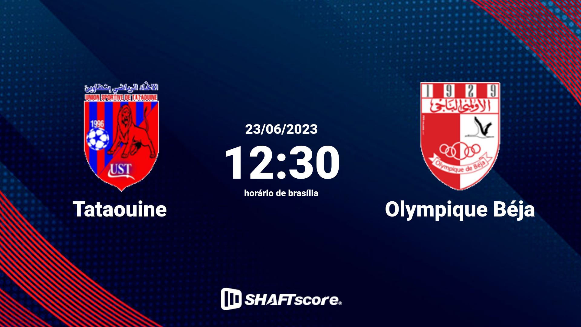 Estatísticas do jogo Tataouine vs Olympique Béja 23.06 12:30