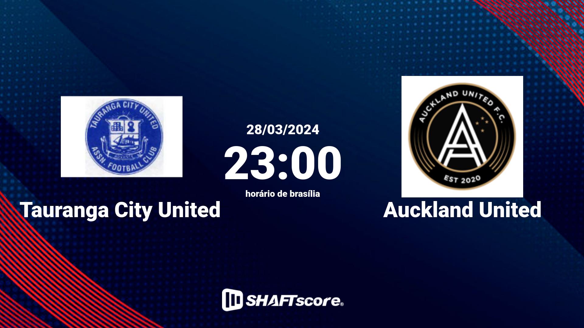 Estatísticas do jogo Tauranga City United vs Auckland United 28.03 23:00