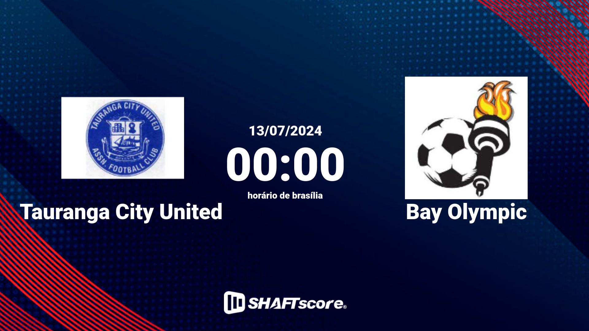 Estatísticas do jogo Tauranga City United vs Bay Olympic 13.07 00:00