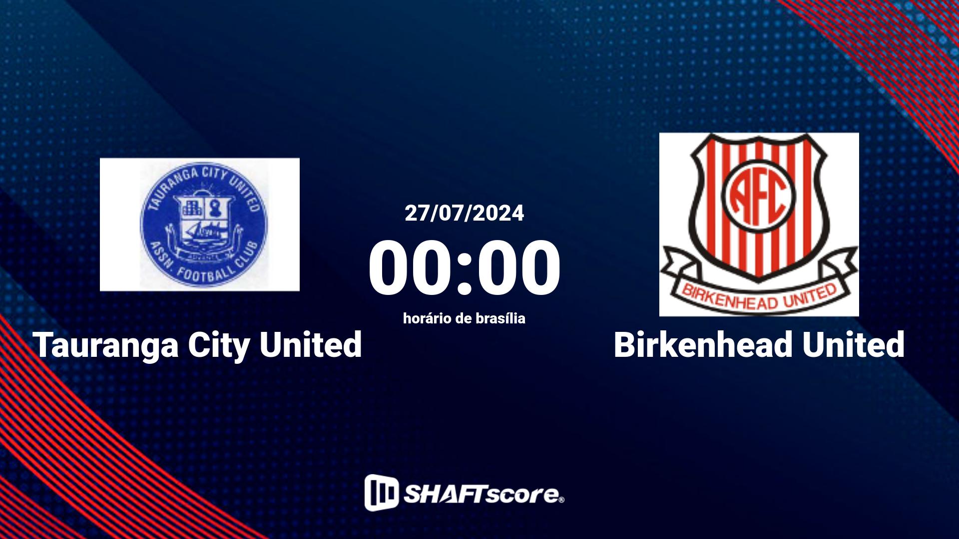 Estatísticas do jogo Tauranga City United vs Birkenhead United 27.07 00:00