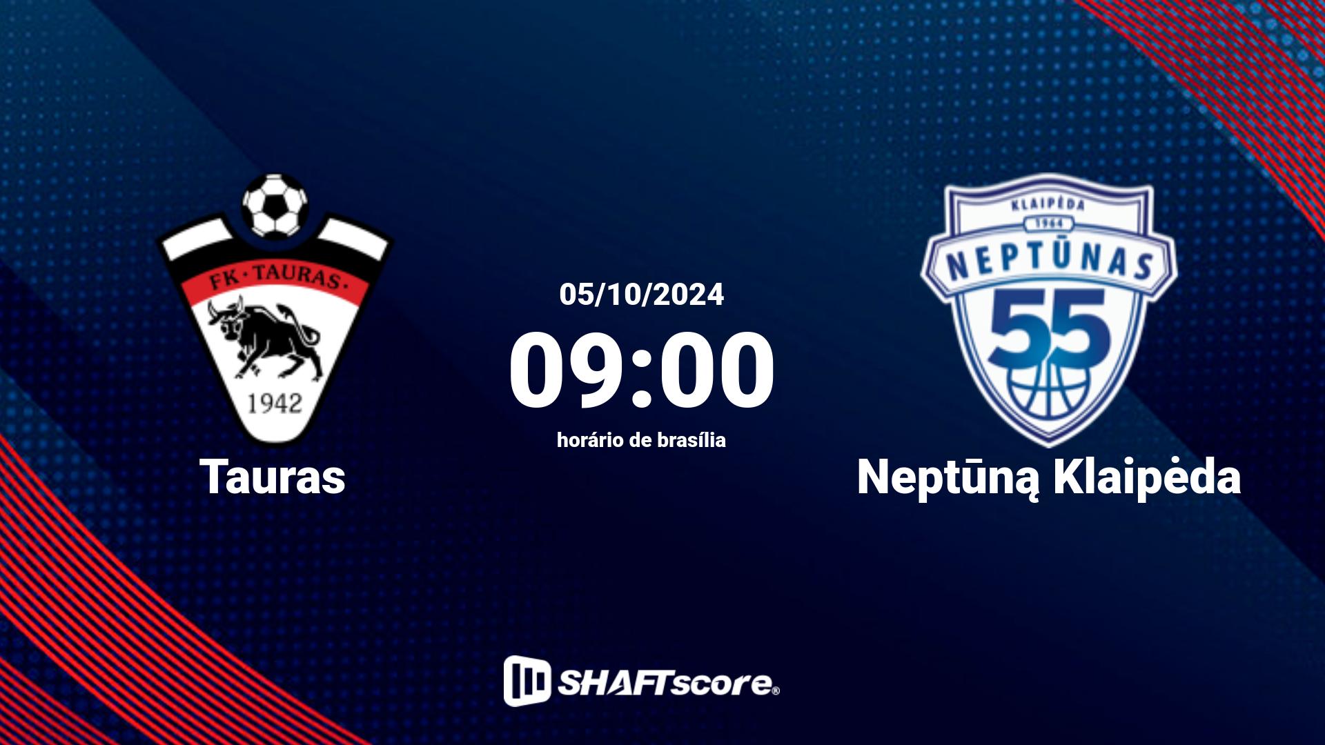 Estatísticas do jogo Tauras vs Neptūną Klaipėda 05.10 09:00