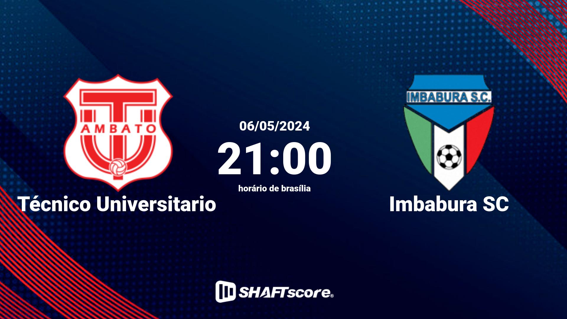 Estatísticas do jogo Técnico Universitario vs Imbabura SC 06.05 21:00