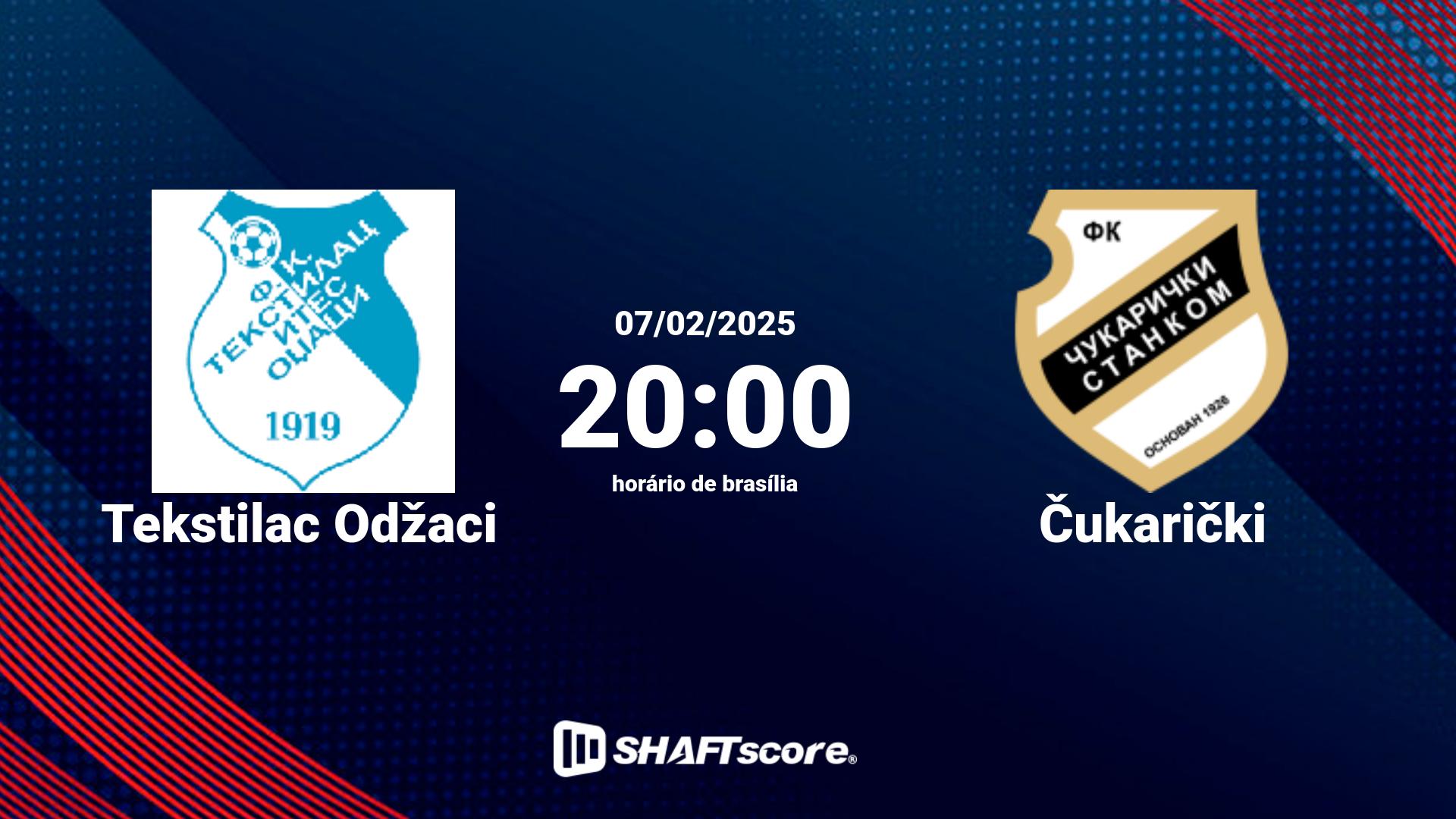 Estatísticas do jogo Tekstilac Odžaci vs Čukarički 07.02 20:00