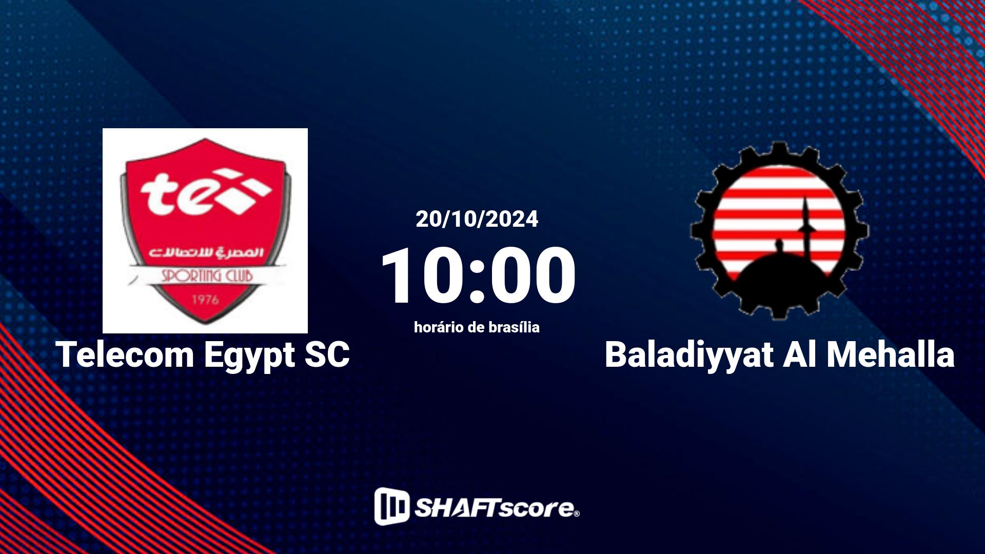 Estatísticas do jogo Telecom Egypt SC vs Baladiyyat Al Mehalla 20.10 10:00