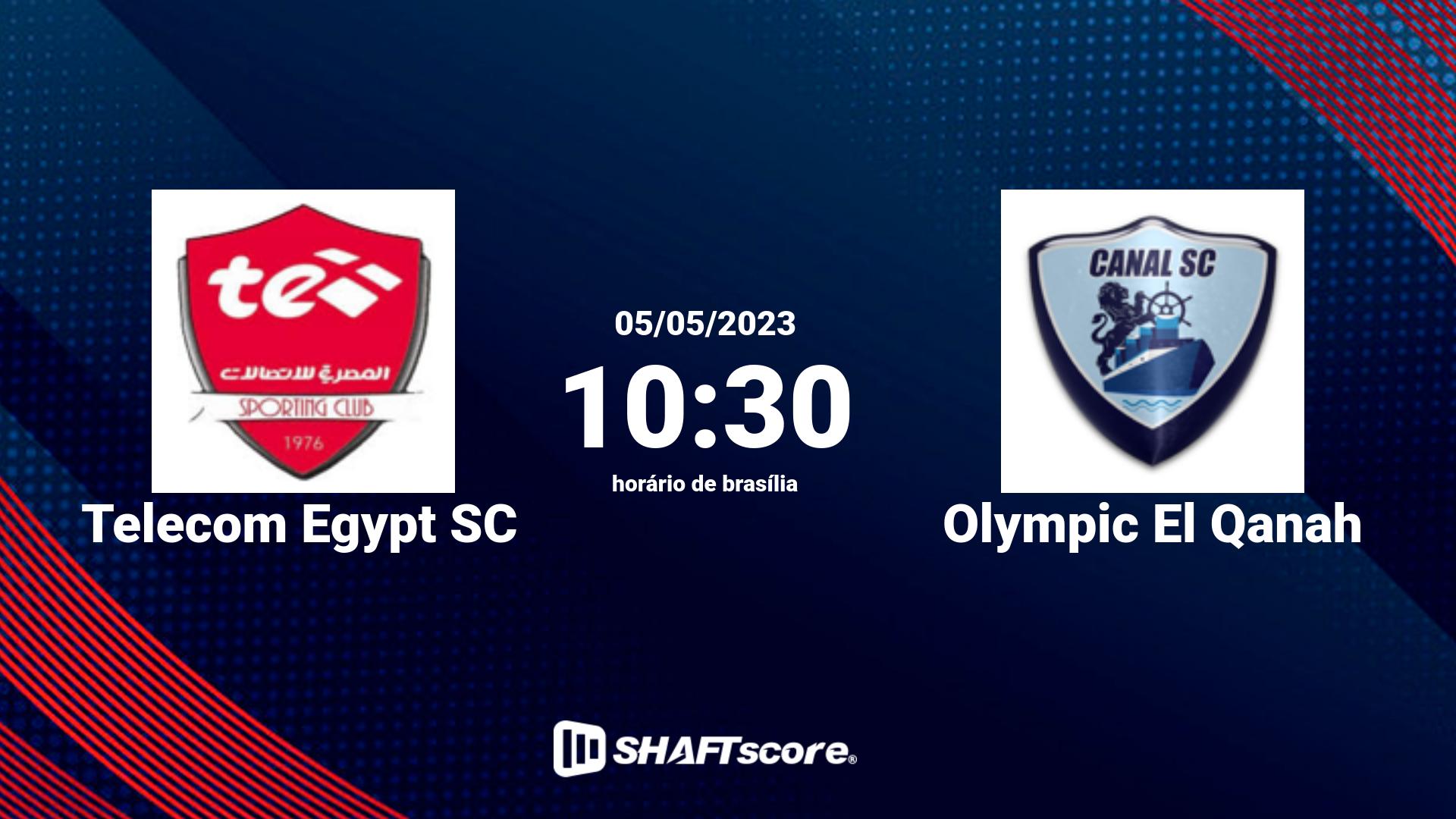 Estatísticas do jogo Telecom Egypt SC vs Olympic El Qanah 05.05 10:30