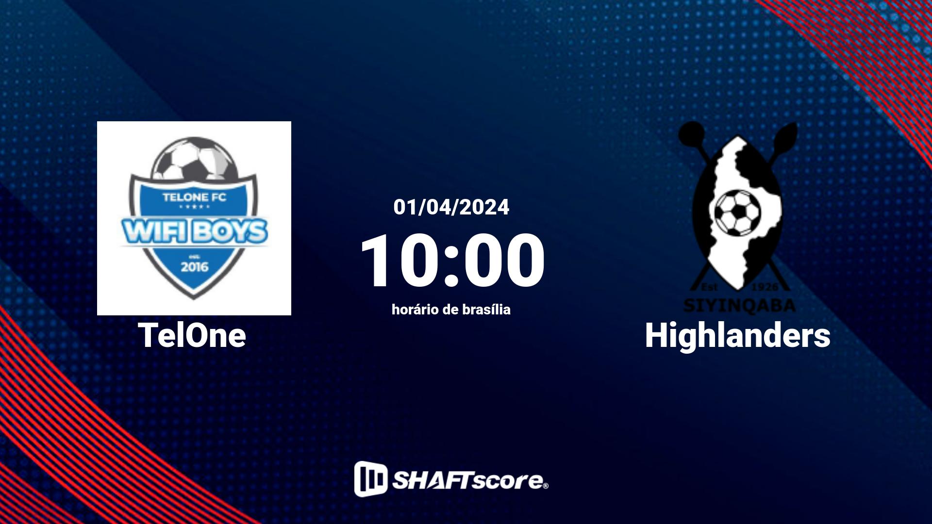 Estatísticas do jogo TelOne vs Highlanders 01.04 10:00