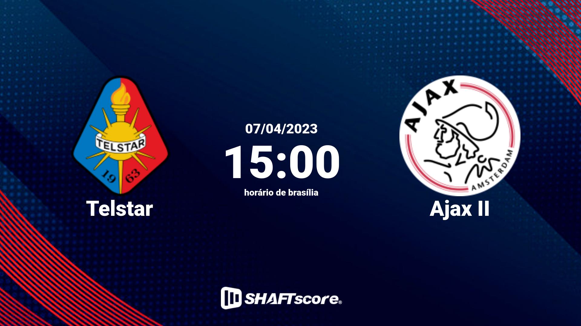 Estatísticas do jogo Telstar vs Ajax II 07.04 15:00