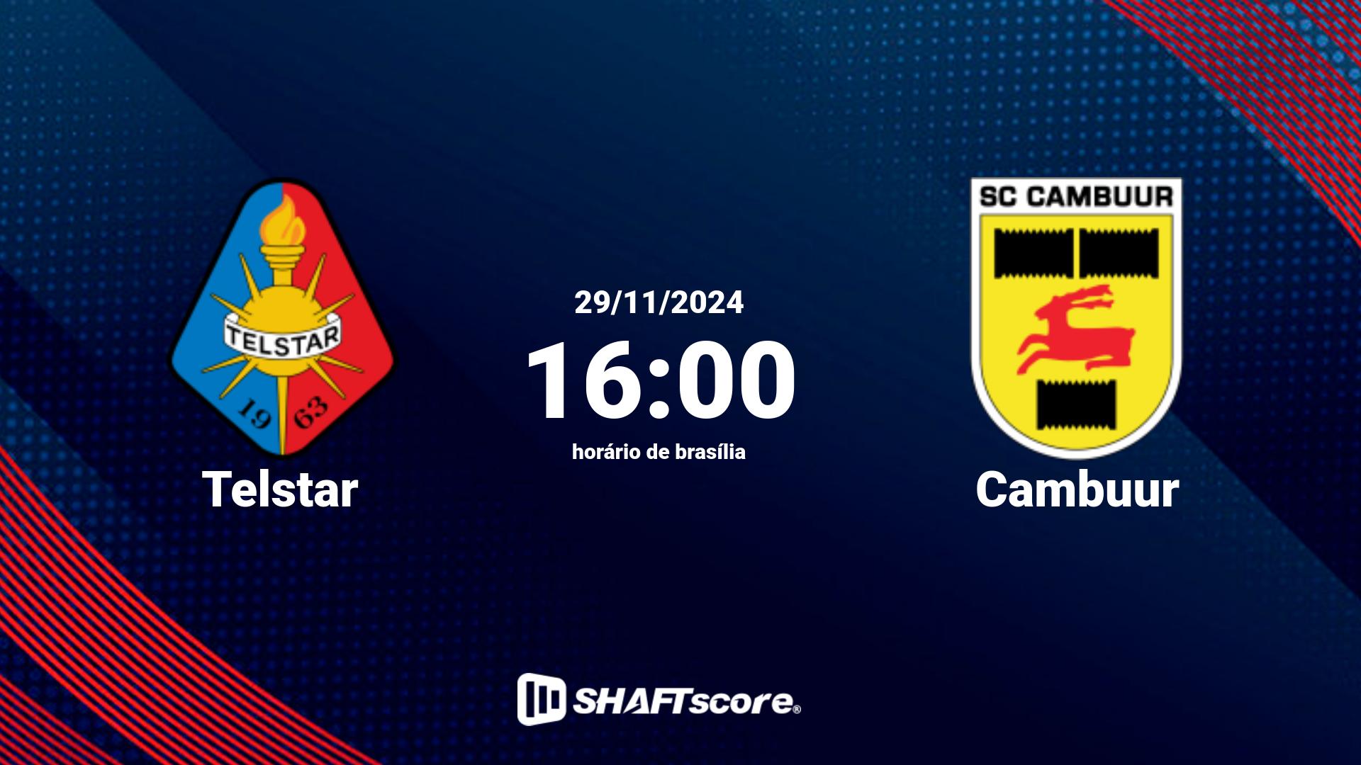 Estatísticas do jogo Telstar vs Cambuur 29.11 16:00