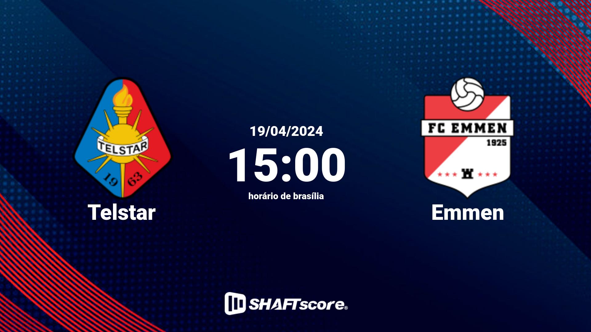 Estatísticas do jogo Telstar vs Emmen 19.04 15:00