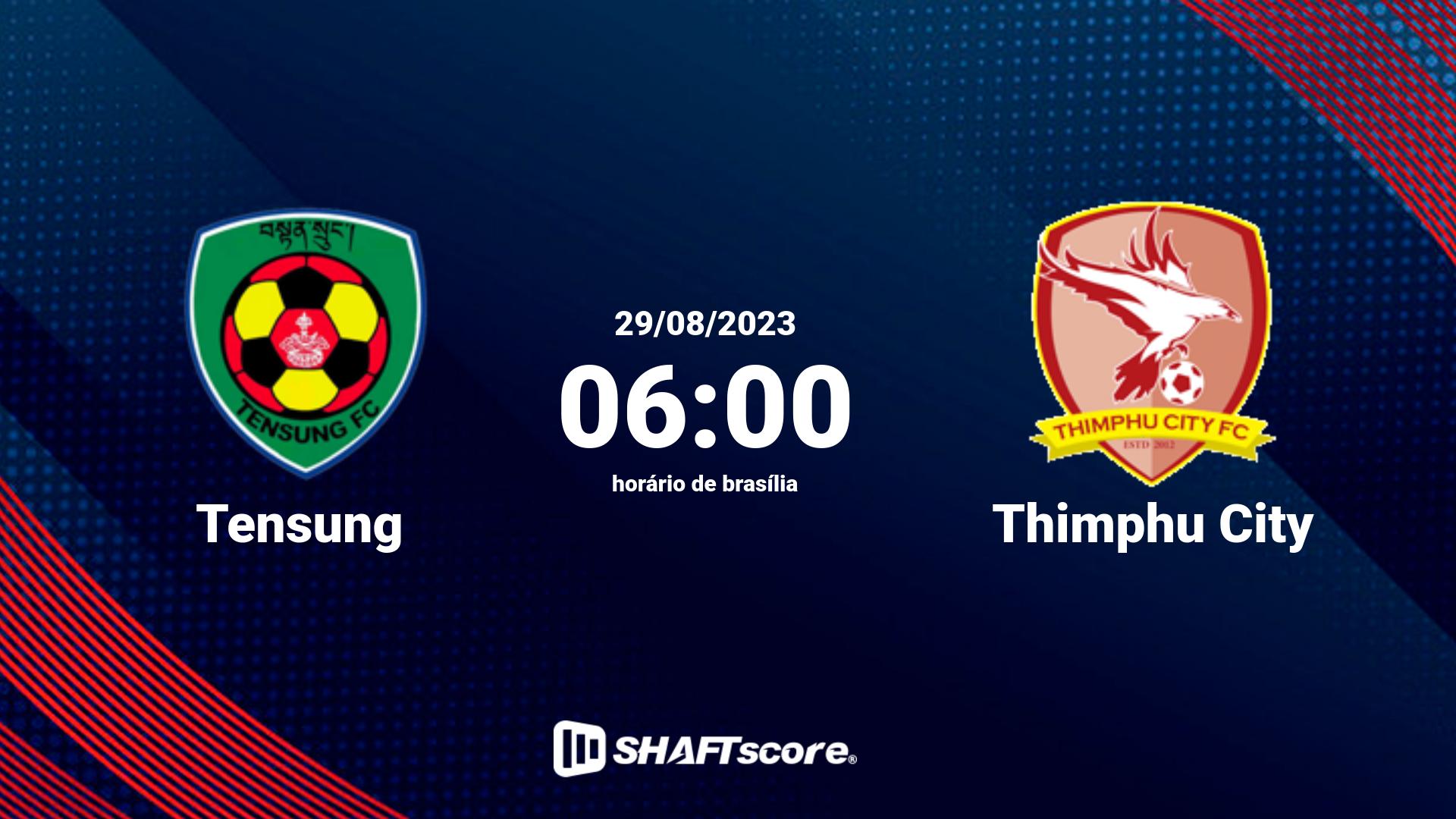 Estatísticas do jogo Tensung vs Thimphu City 29.08 06:00