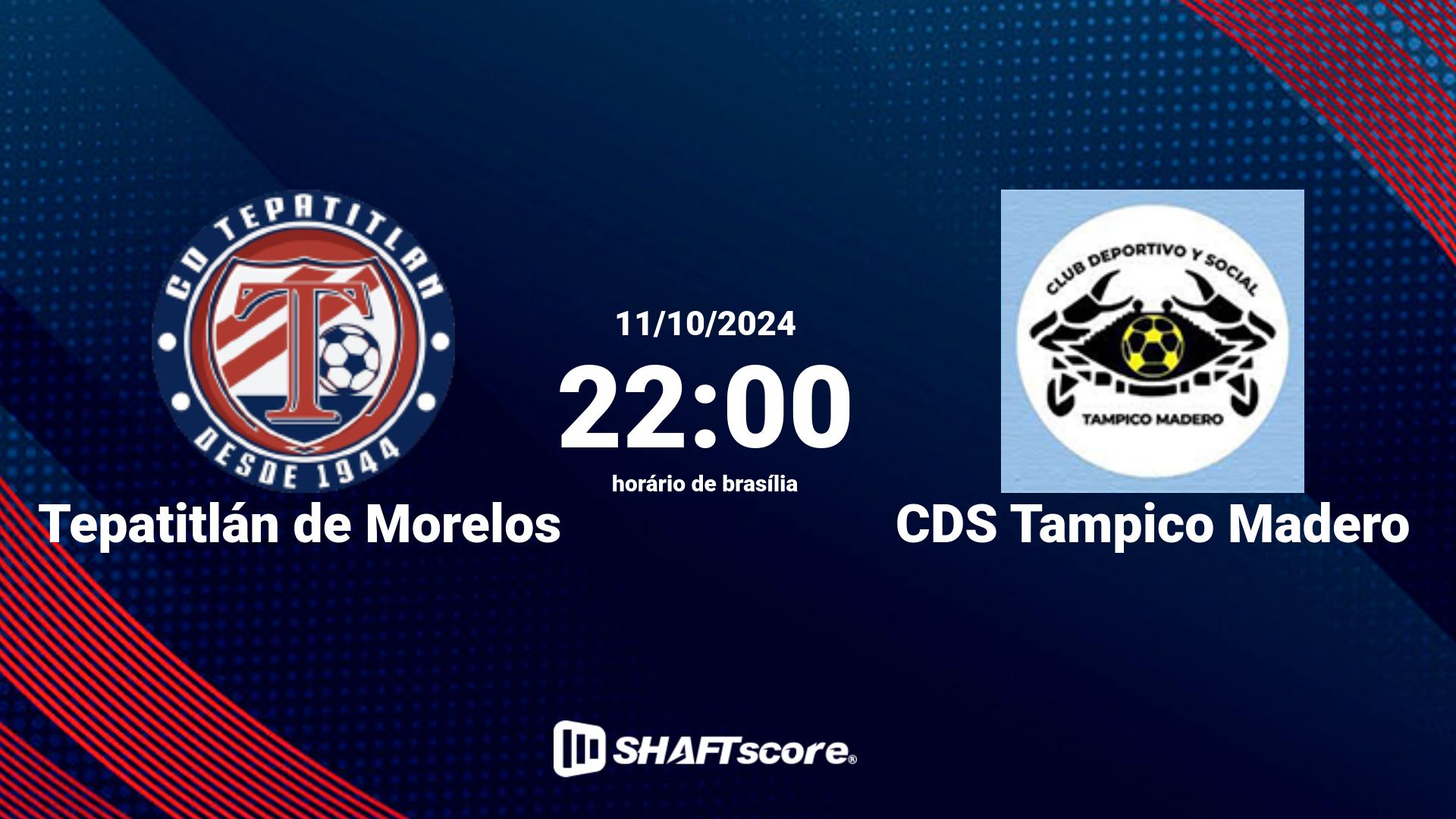 Estatísticas do jogo Tepatitlán de Morelos vs CDS Tampico Madero 11.10 22:00