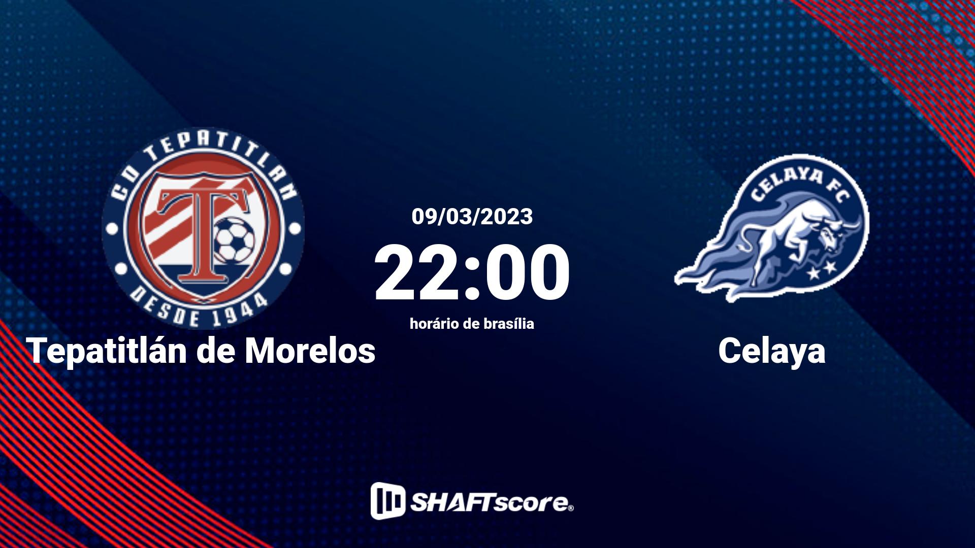 Estatísticas do jogo Tepatitlán de Morelos vs Celaya 09.03 22:00