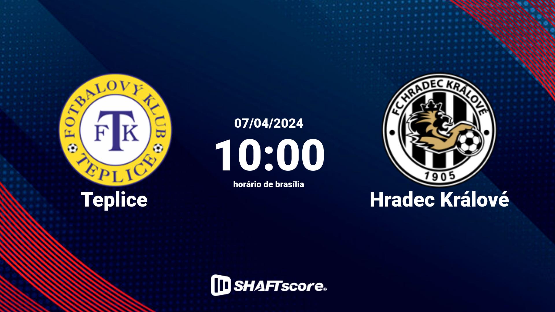 Estatísticas do jogo Teplice vs Hradec Králové 07.04 10:00