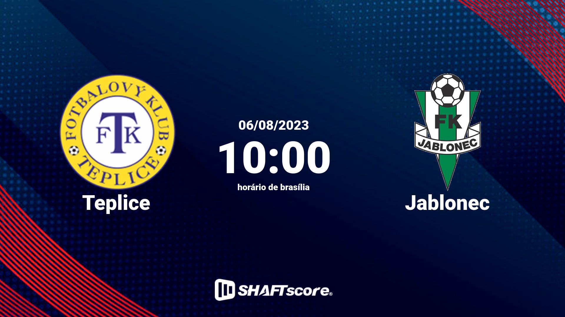 Estatísticas do jogo Teplice vs Jablonec 06.08 10:00