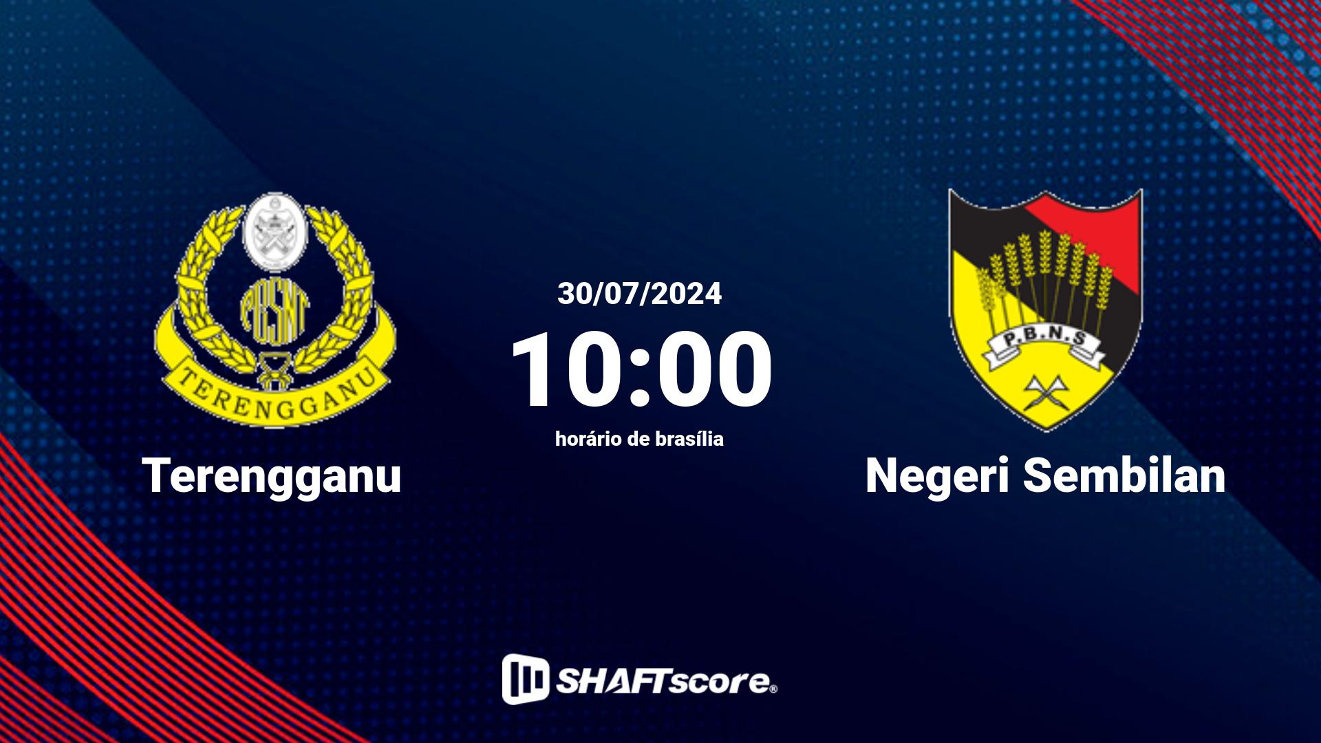 Estatísticas do jogo Terengganu vs Negeri Sembilan 30.07 10:00
