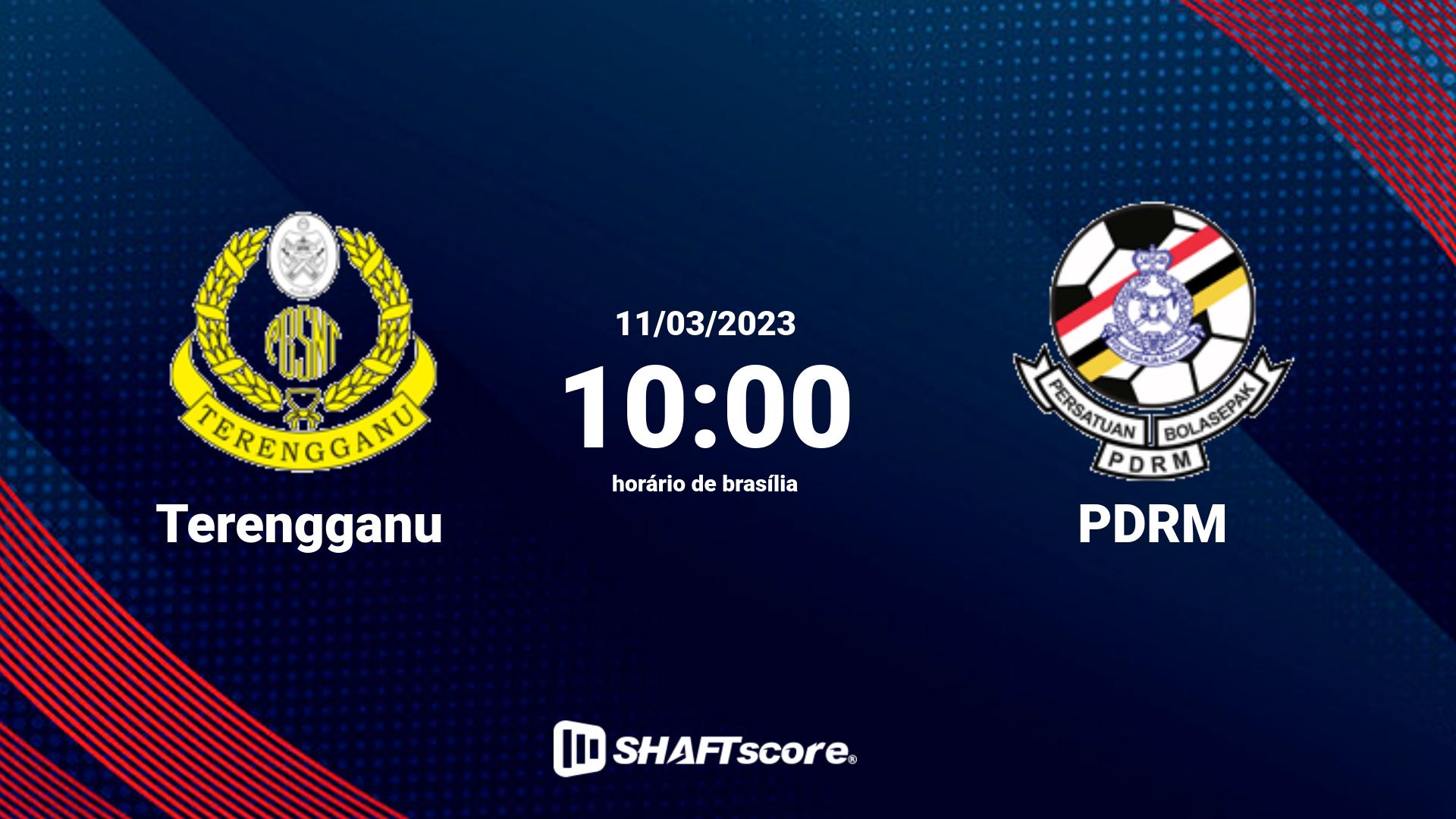 Estatísticas do jogo Terengganu vs PDRM 11.03 10:00