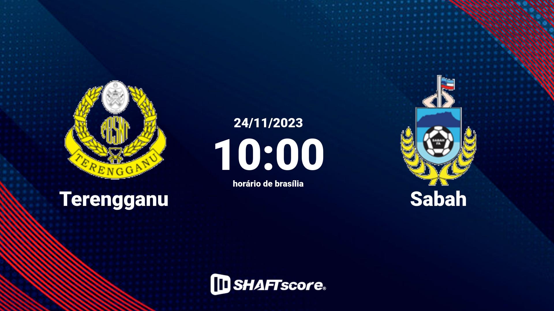 Estatísticas do jogo Terengganu vs Sabah 24.11 10:00