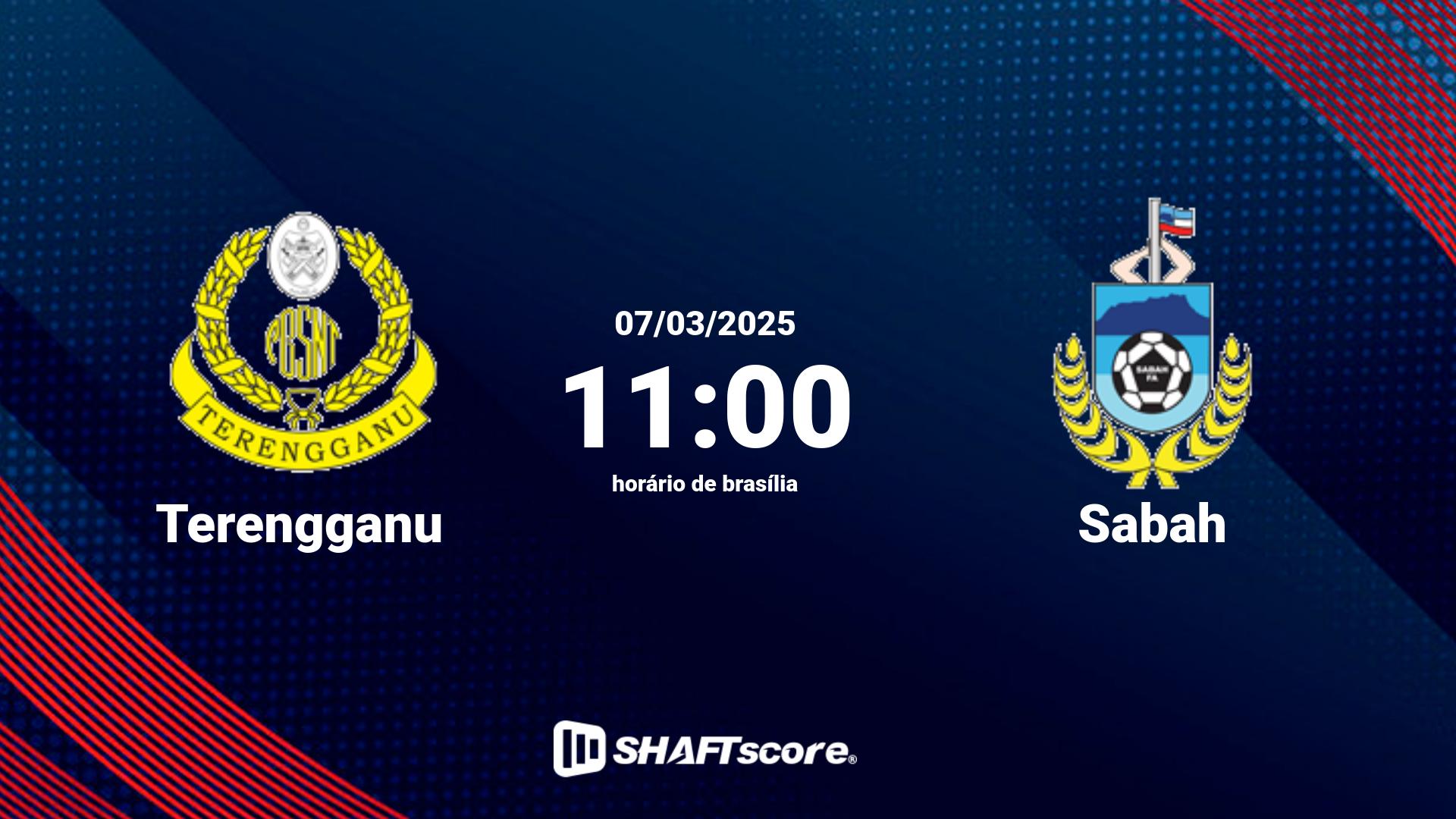 Estatísticas do jogo Terengganu vs Sabah 07.03 11:00