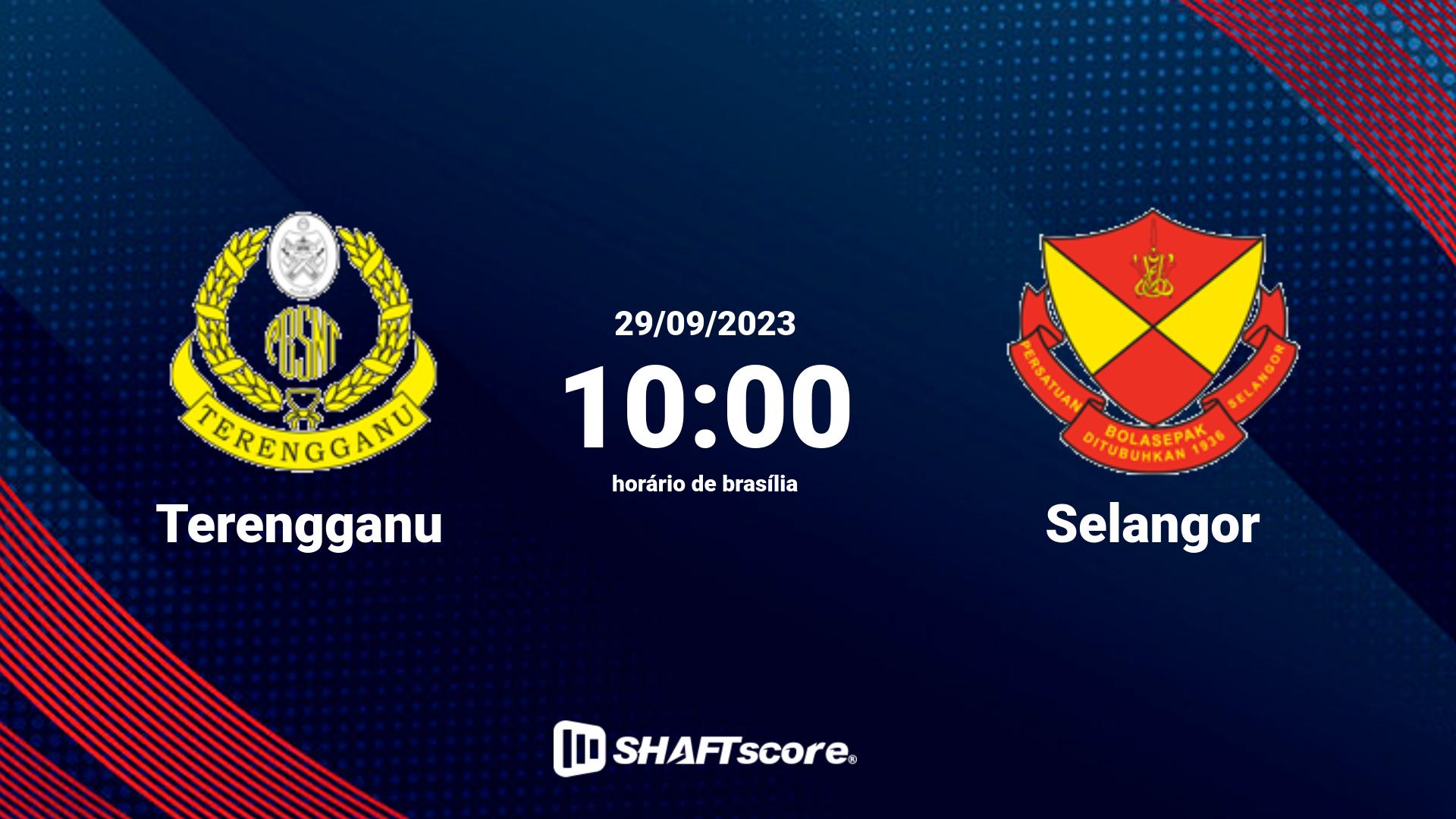 Estatísticas do jogo Terengganu vs Selangor 29.09 10:00