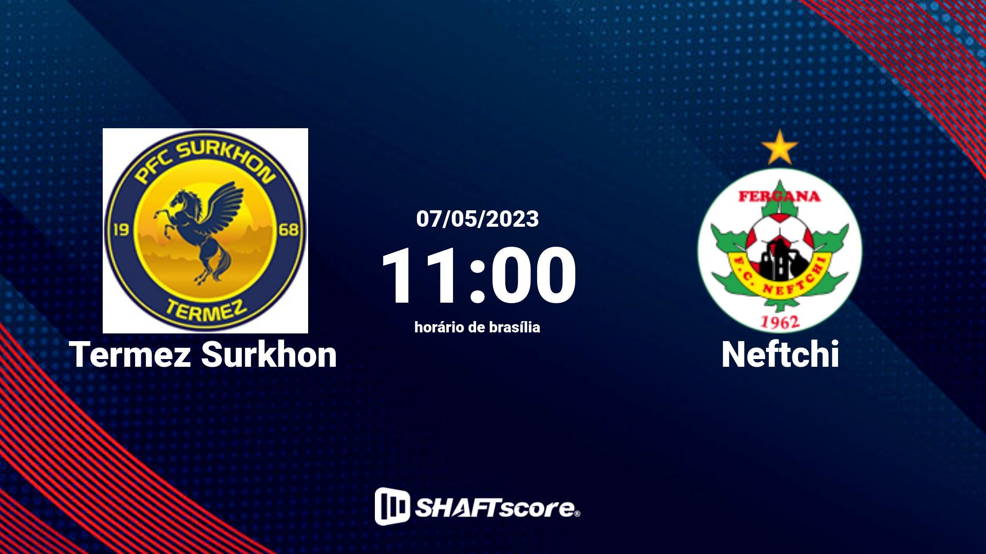 Estatísticas do jogo Termez Surkhon vs Neftchi 07.05 11:00