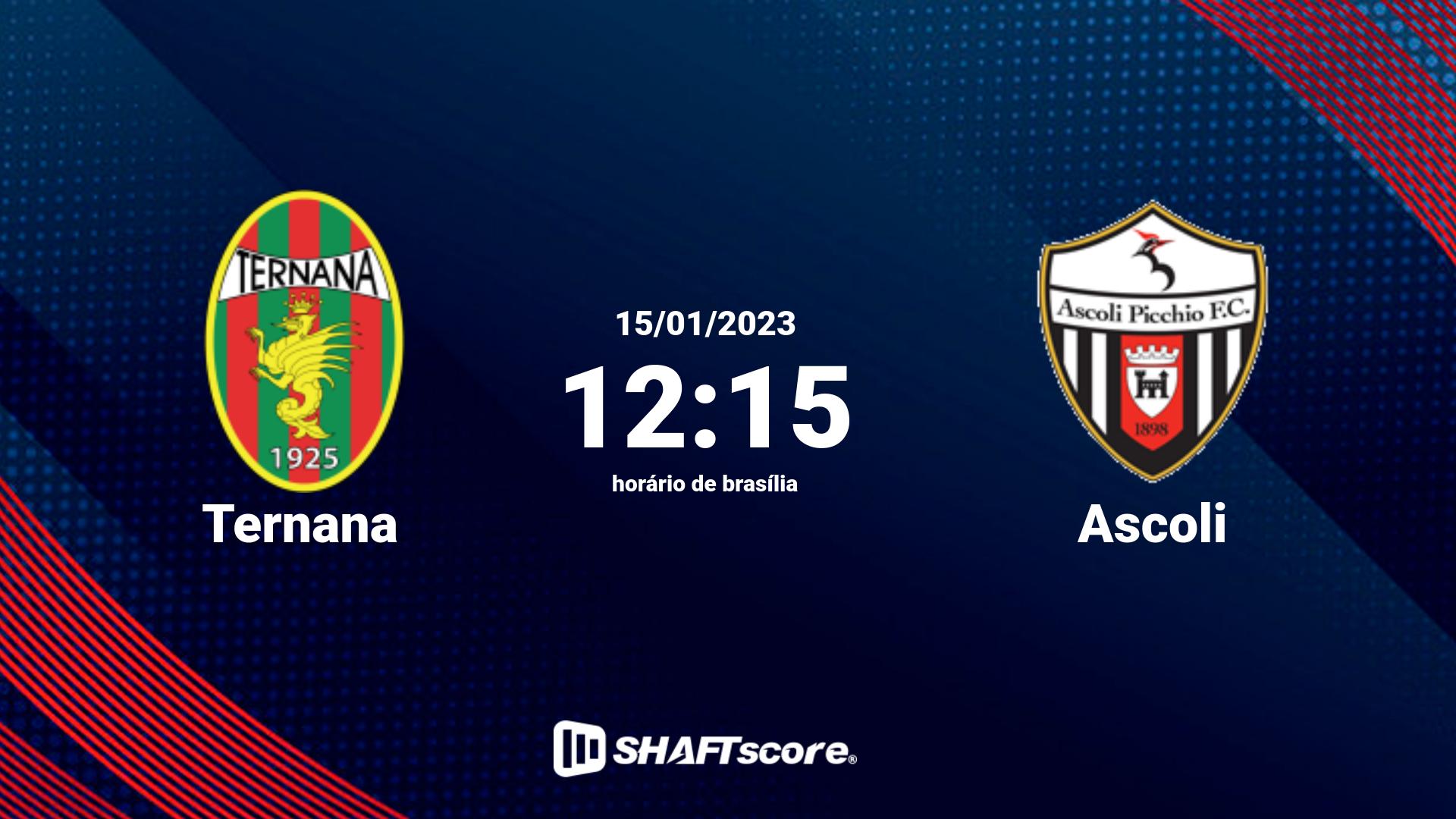 Estatísticas do jogo Ternana vs Ascoli 15.01 12:15