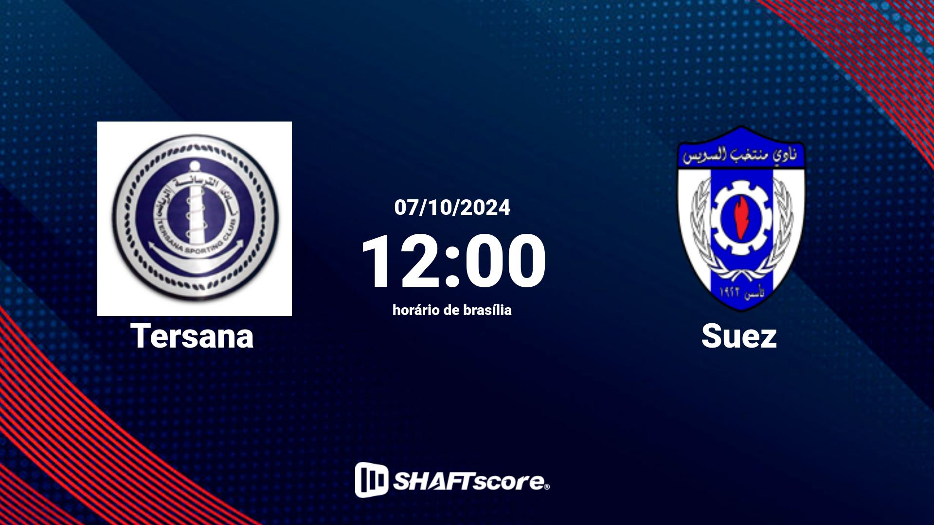 Estatísticas do jogo Tersana vs Suez 07.10 12:00