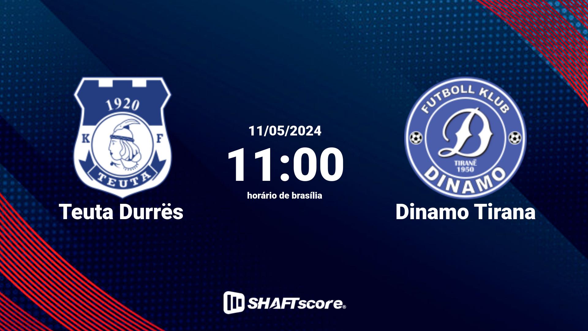 Estatísticas do jogo Teuta Durrës vs Dinamo Tirana 11.05 11:00