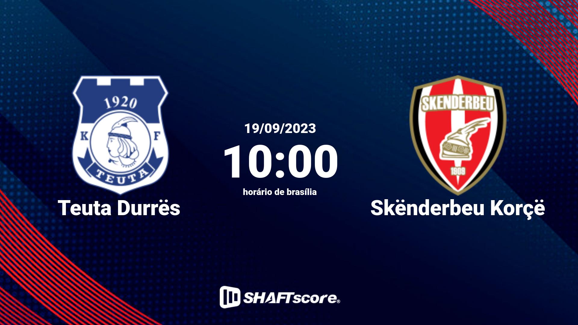 Estatísticas do jogo Teuta Durrës vs Skënderbeu Korçë 19.09 10:00