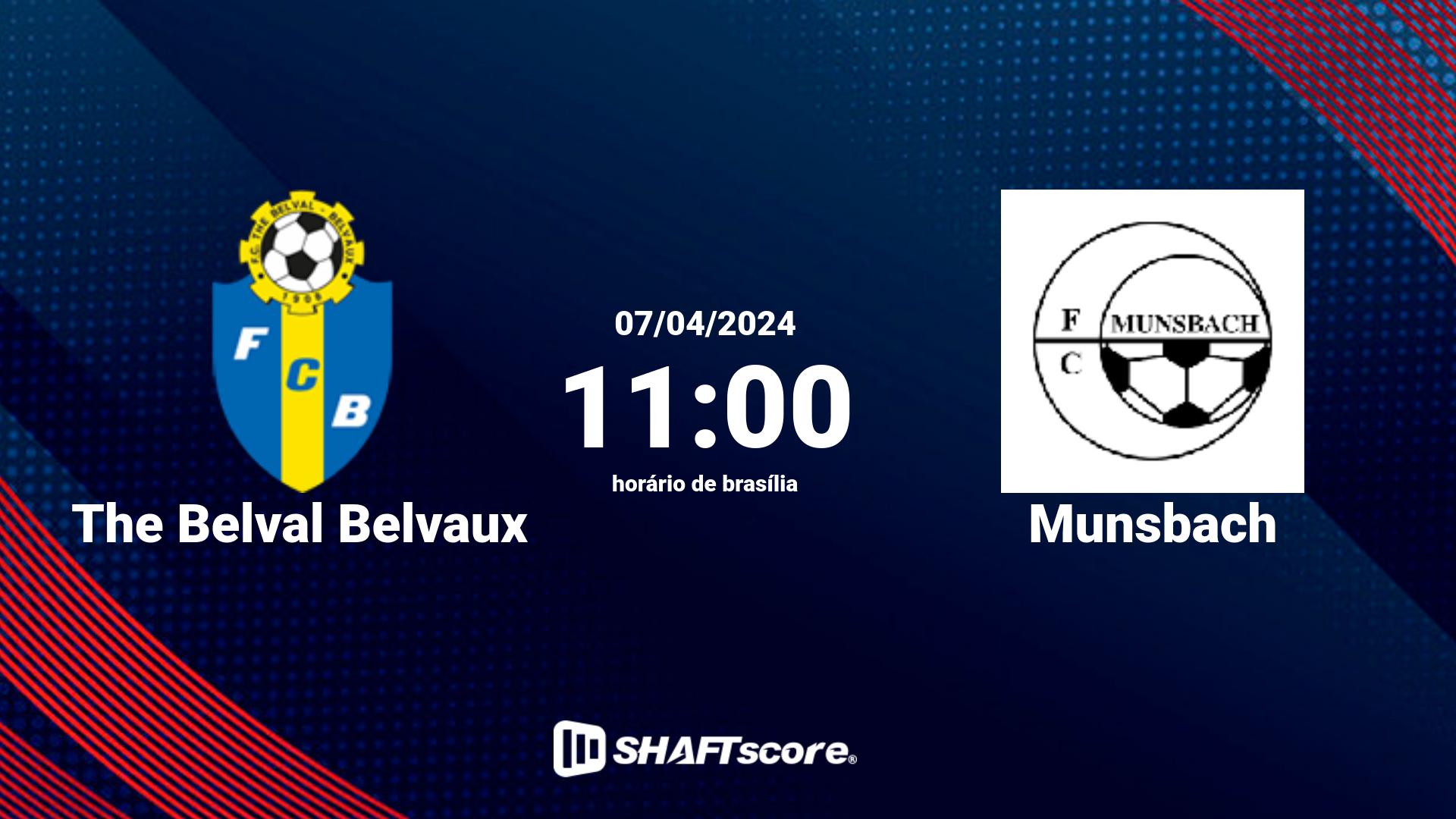 Estatísticas do jogo The Belval Belvaux vs Munsbach 07.04 11:00