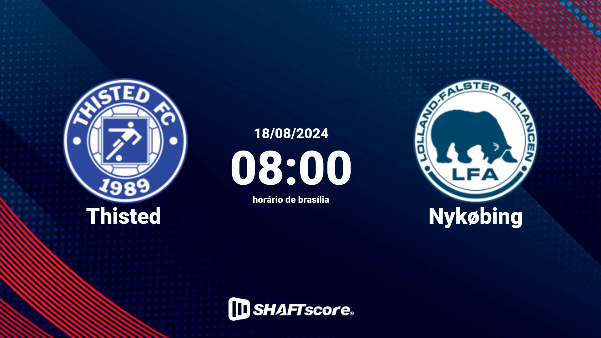 Estatísticas do jogo Thisted vs Nykøbing 18.08 08:00