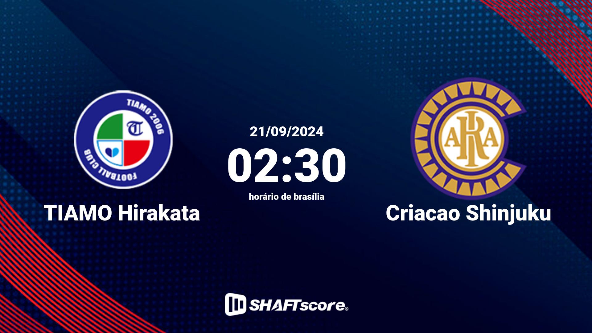 Estatísticas do jogo TIAMO Hirakata vs Criacao Shinjuku 21.09 02:30