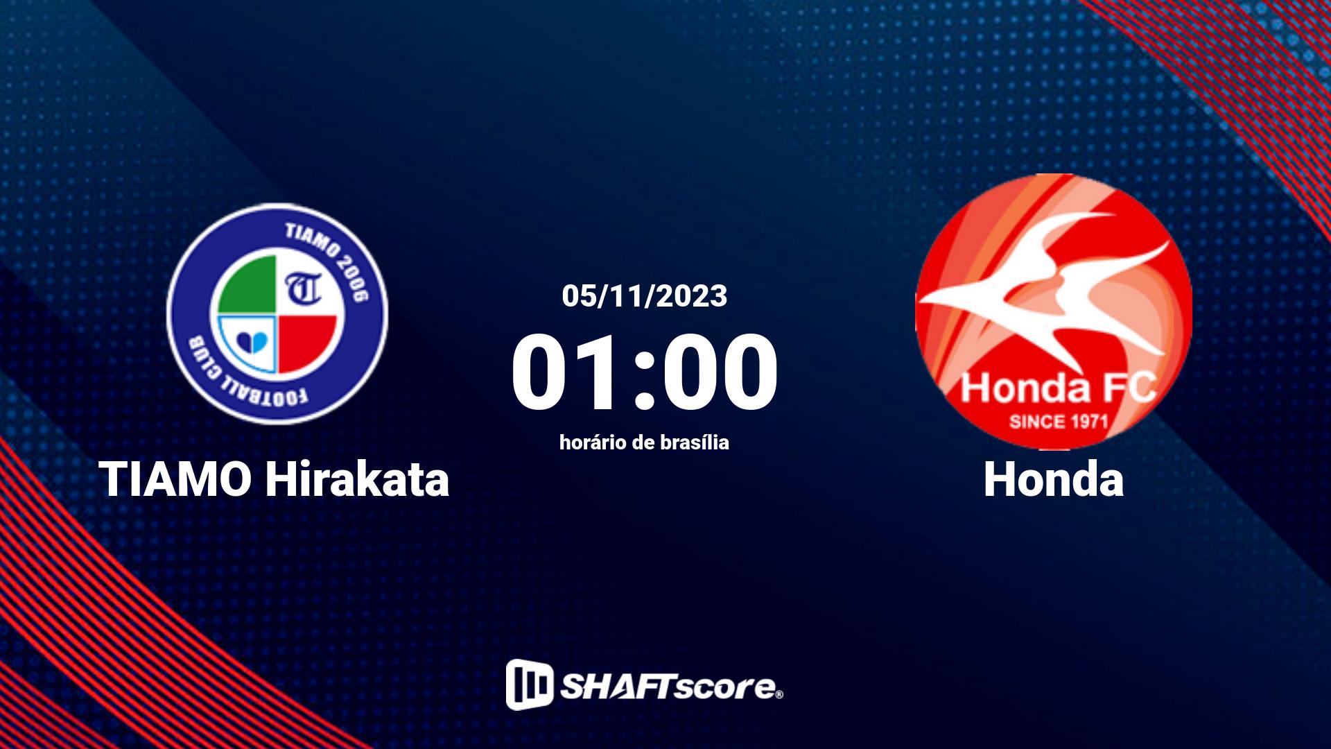 Estatísticas do jogo TIAMO Hirakata vs Honda 05.11 01:00